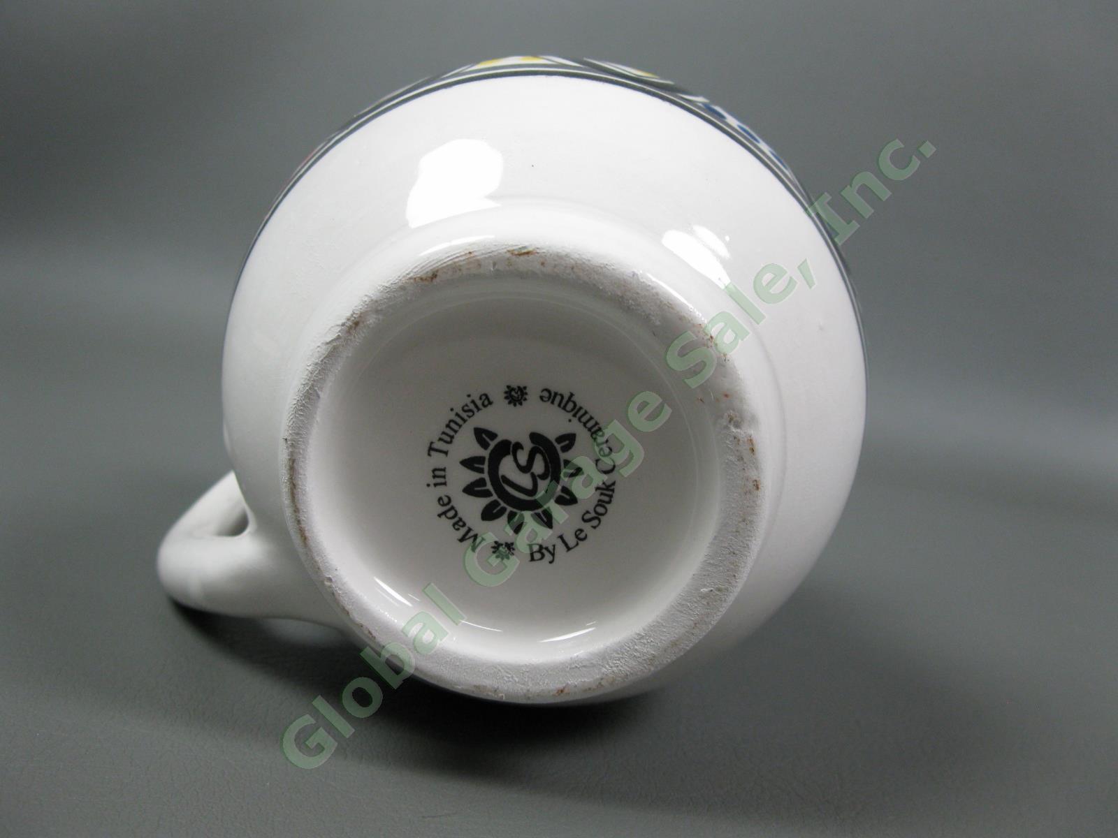 Le Souk Ceramique Large Hand Painted Mug Goblet Pitcher Tunisia Africa Stoneware 3
