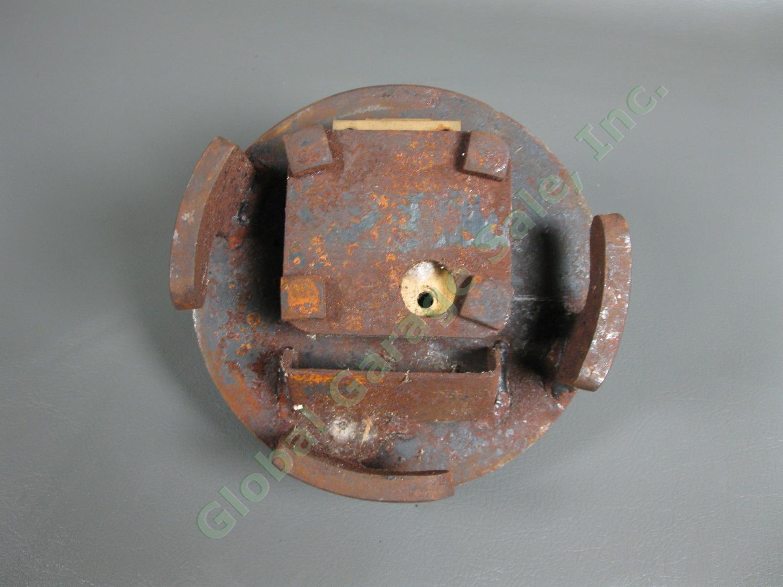 Antique Cast Iron Cylinder Ground Drop Safe Deposit Box Original Bates Lock Key 5