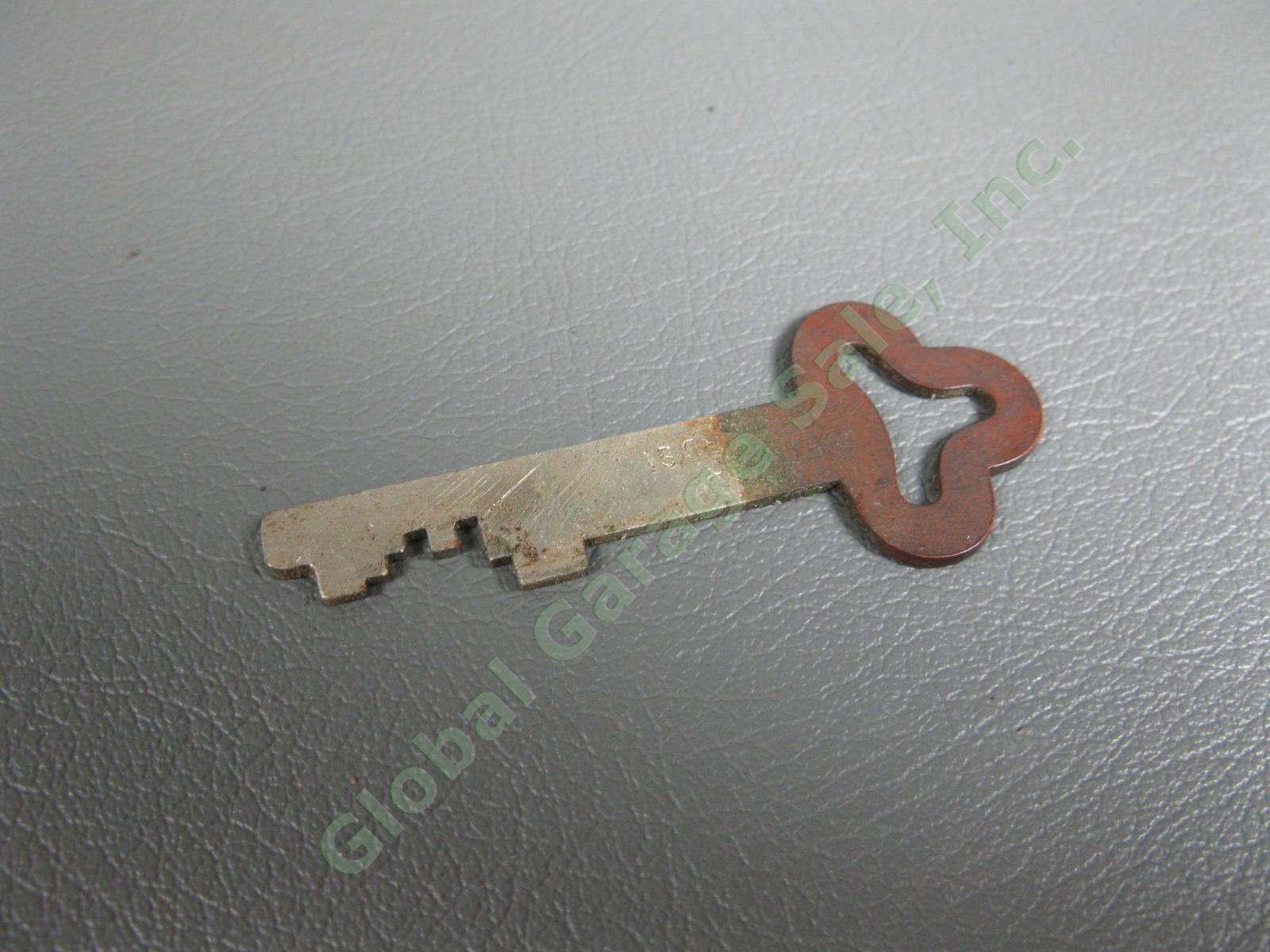 Antique Cast Iron Cylinder Ground Drop Safe Deposit Box Original Bates Lock Key 6
