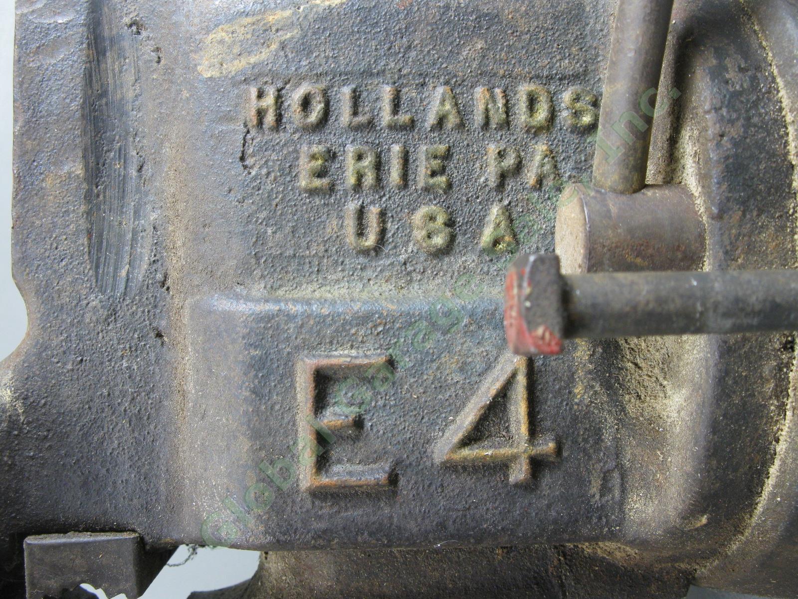 Vintage Hollands E4 Bench Vise 4" Clamp Blacksmith Anvil 43 lb Erie PA USA Works 1