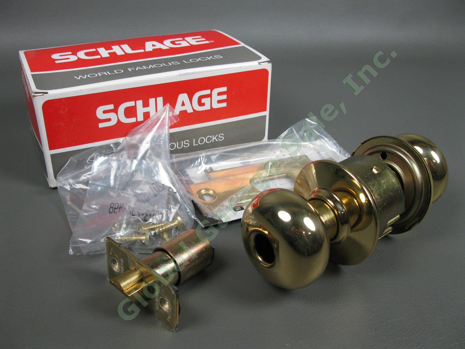 NEW Schlage A80LD PLY 605 Storeroom Brass Lock Plymouth Door Knob 2-3/4" Backset