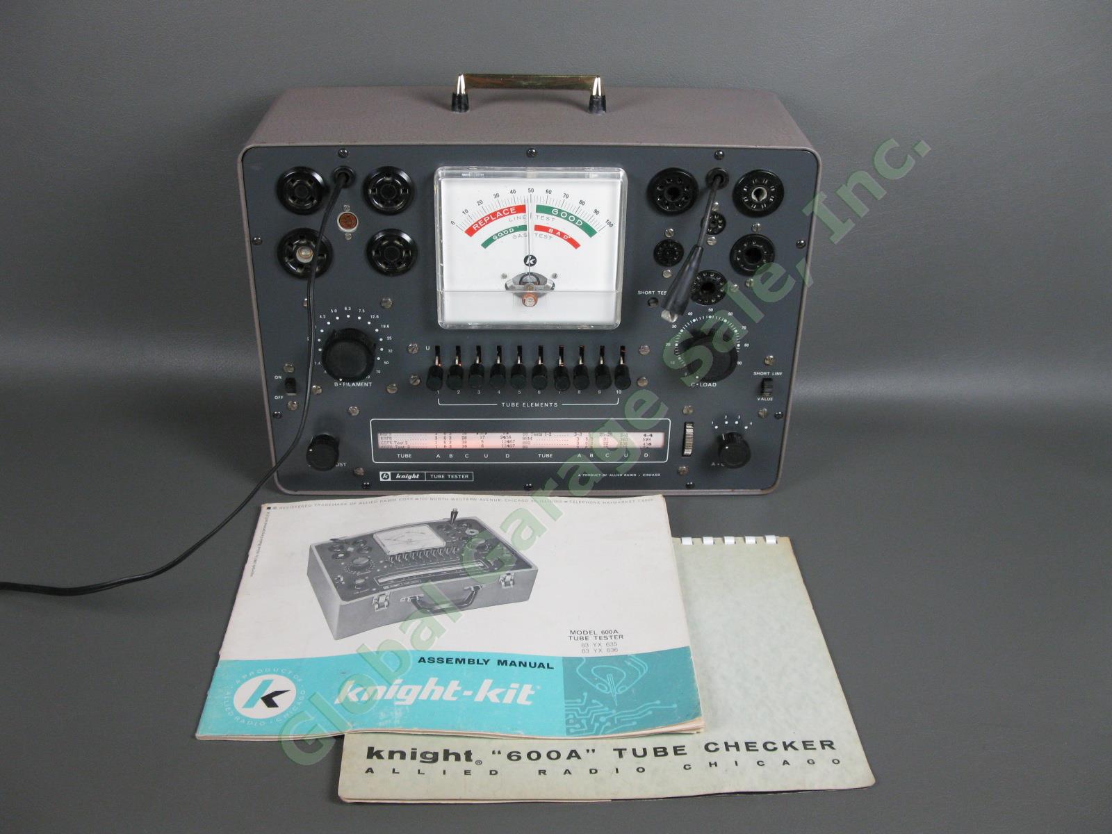 Vintage 1961 Knight-Kit Model 600A Tube Checker Industrial Tester Manual Working
