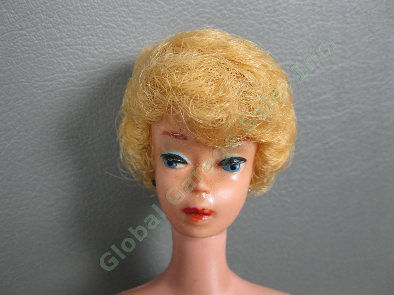 Original Vintage 850 Bubblecut Blonde Barbie Doll Black White Swimsuit Japan Box 1