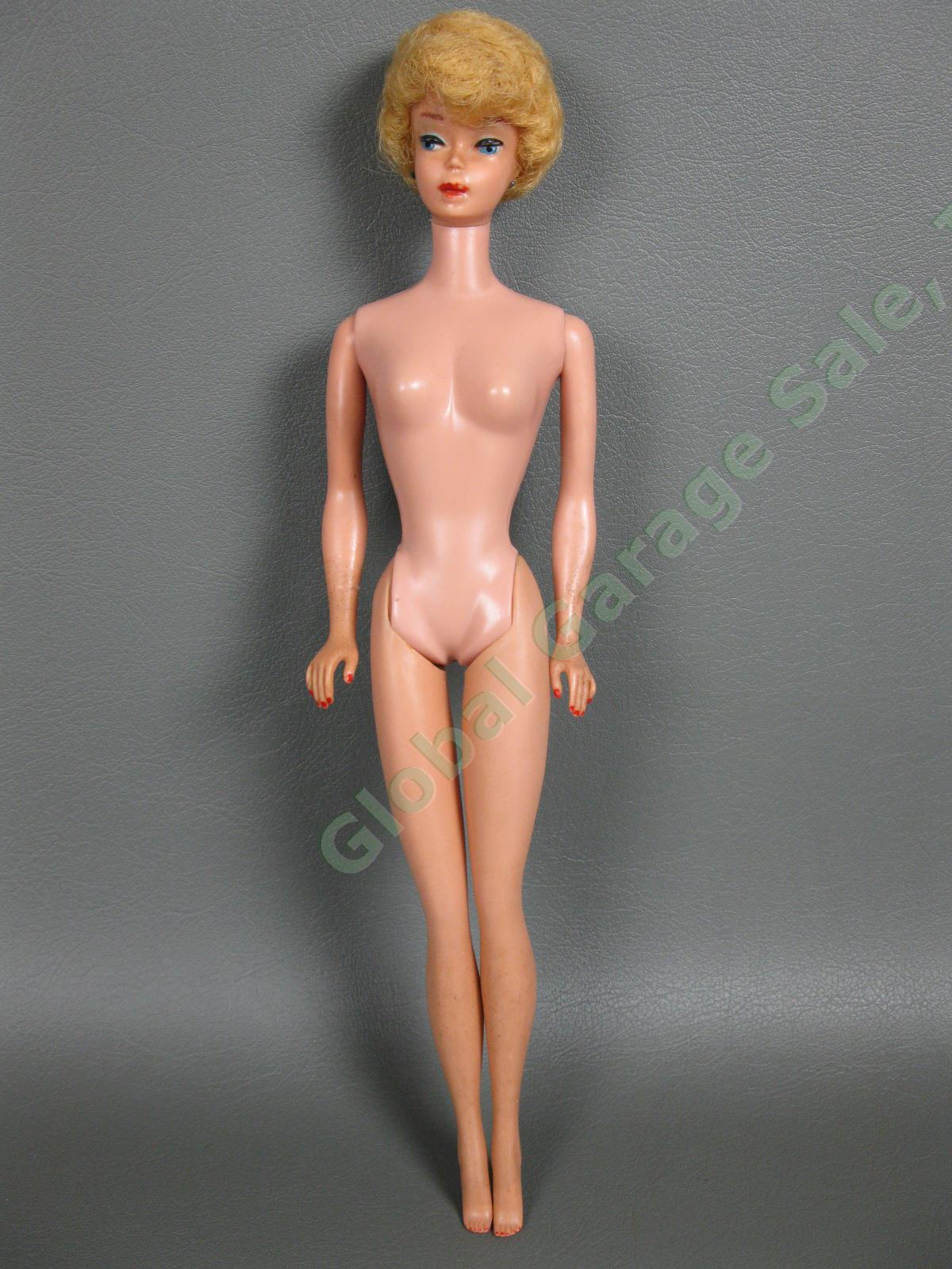 Original Vintage 850 Bubblecut Blonde Barbie Doll Black White Swimsuit Japan Box 4