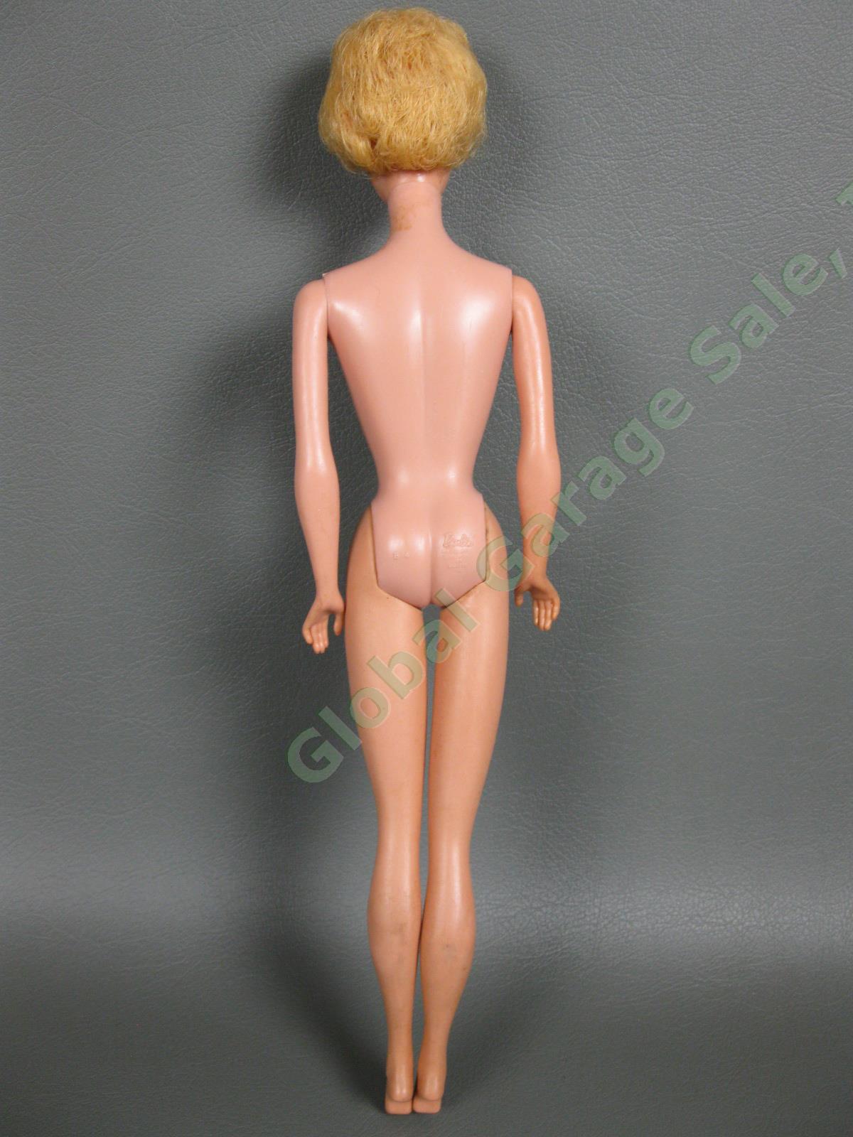 Original Vintage 850 Bubblecut Blonde Barbie Doll Black White Swimsuit Japan Box 5