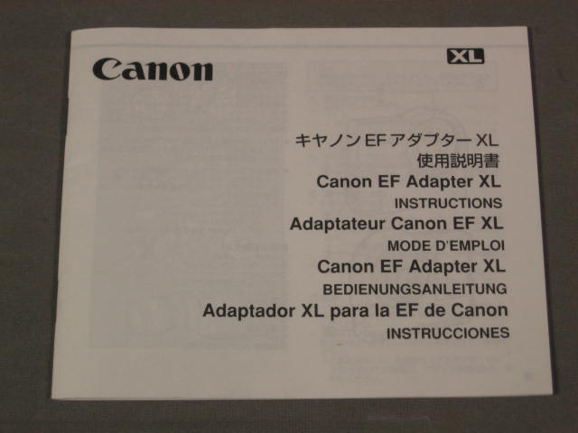 Canon EF Video Camera Lens Adapter XL XL1 XL2 XL1s NR 4