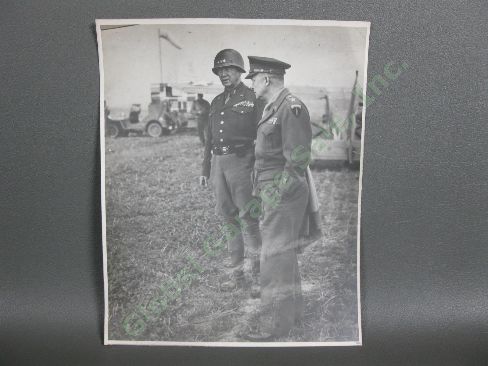 3/28/1945 Original General Eisenhower George Patton Type-1 WWII Photo Germany NR