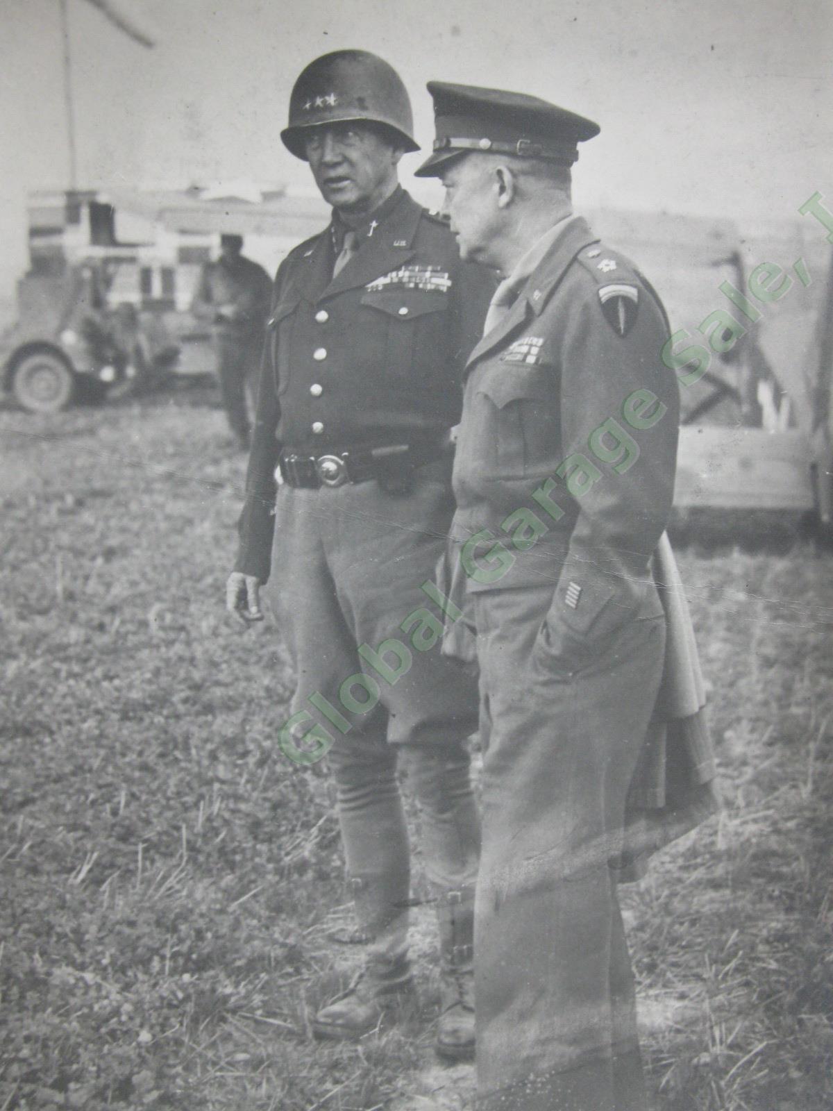 3/28/1945 Original General Eisenhower George Patton Type-1 WWII Photo Germany NR 1