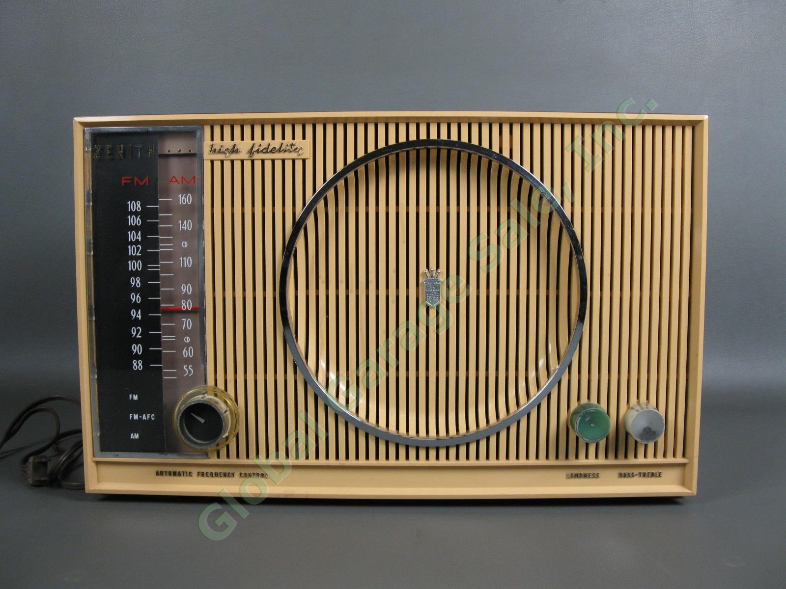 Vintage Retro 1950s Zenith Model H-845 High Fidelity FM AM Radio Tested Working