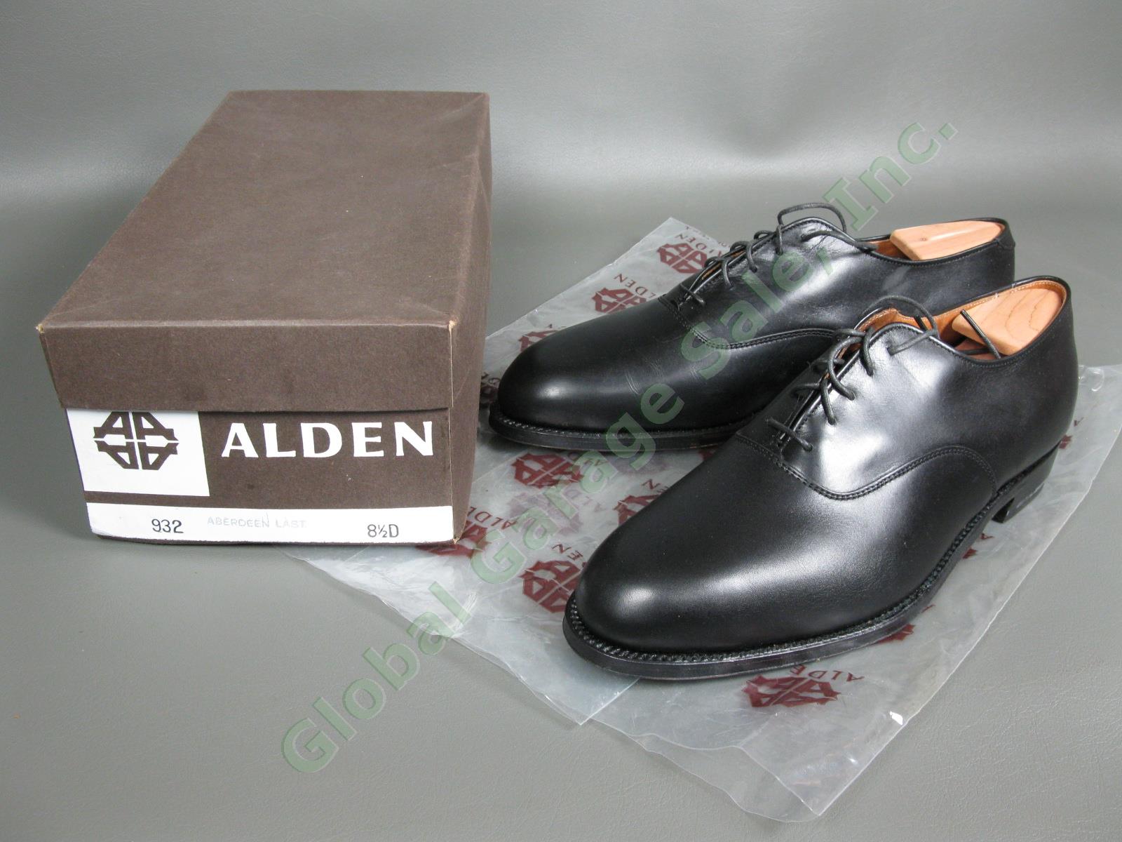 Alden 932 Aberdeen Last Black Leather Cap Toe Straight Tip Dress Shoe Mens 8.5D