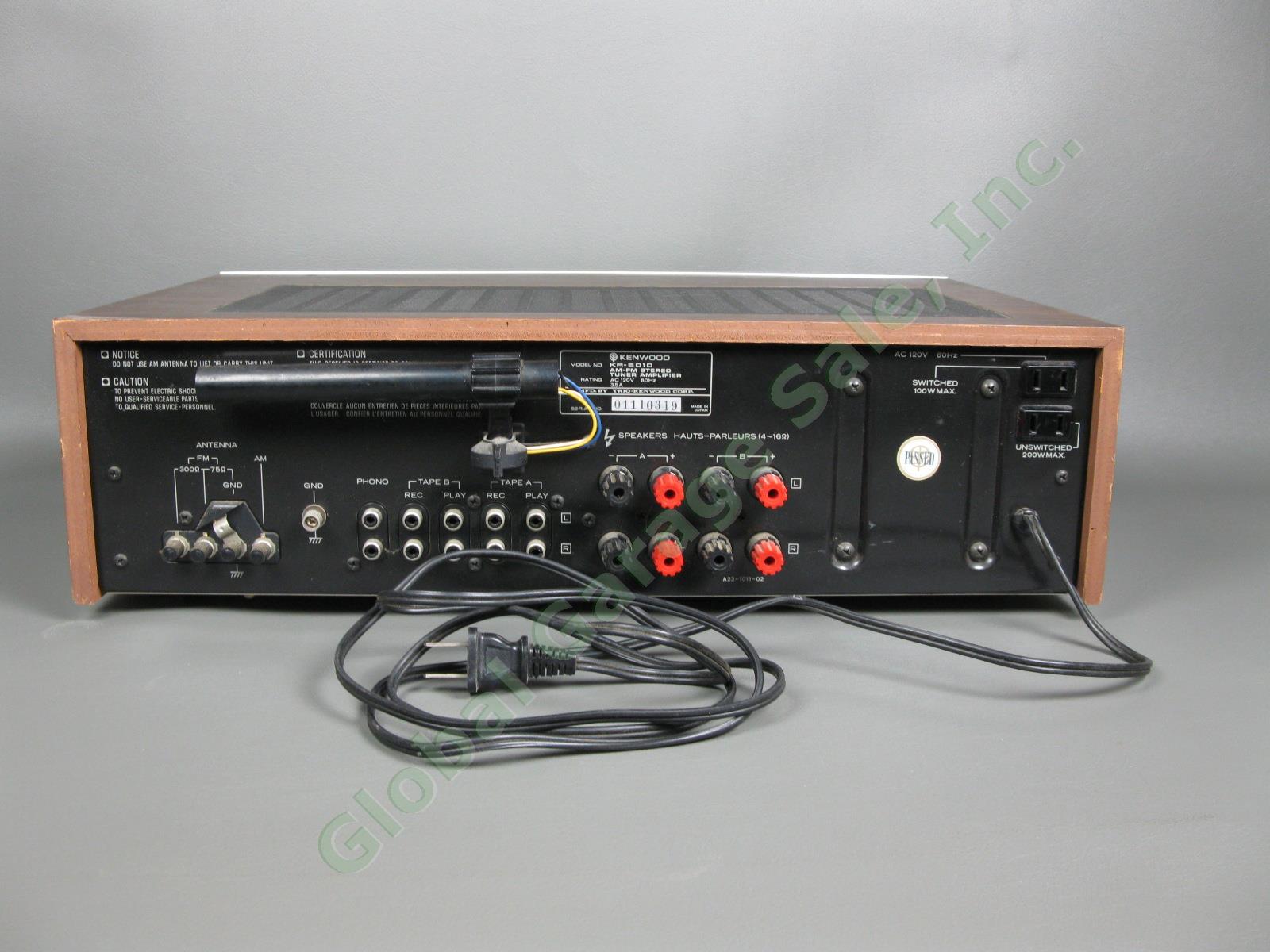 Vintage 1979 Kenwood Model KR-5010 AM-FM Stereo Tuner Amplifier Receiver Working 2