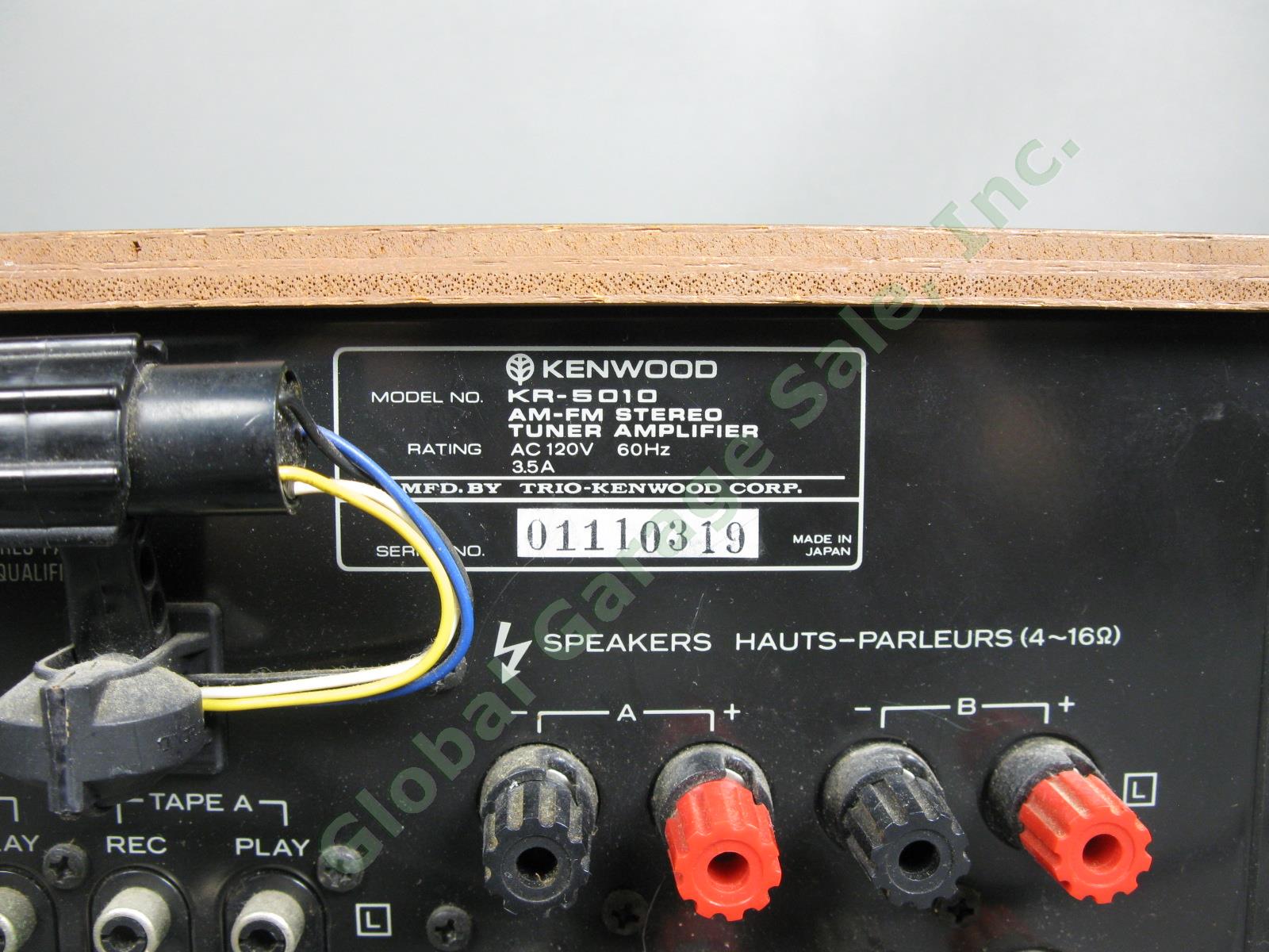 Vintage 1979 Kenwood Model KR-5010 AM-FM Stereo Tuner Amplifier Receiver Working 3