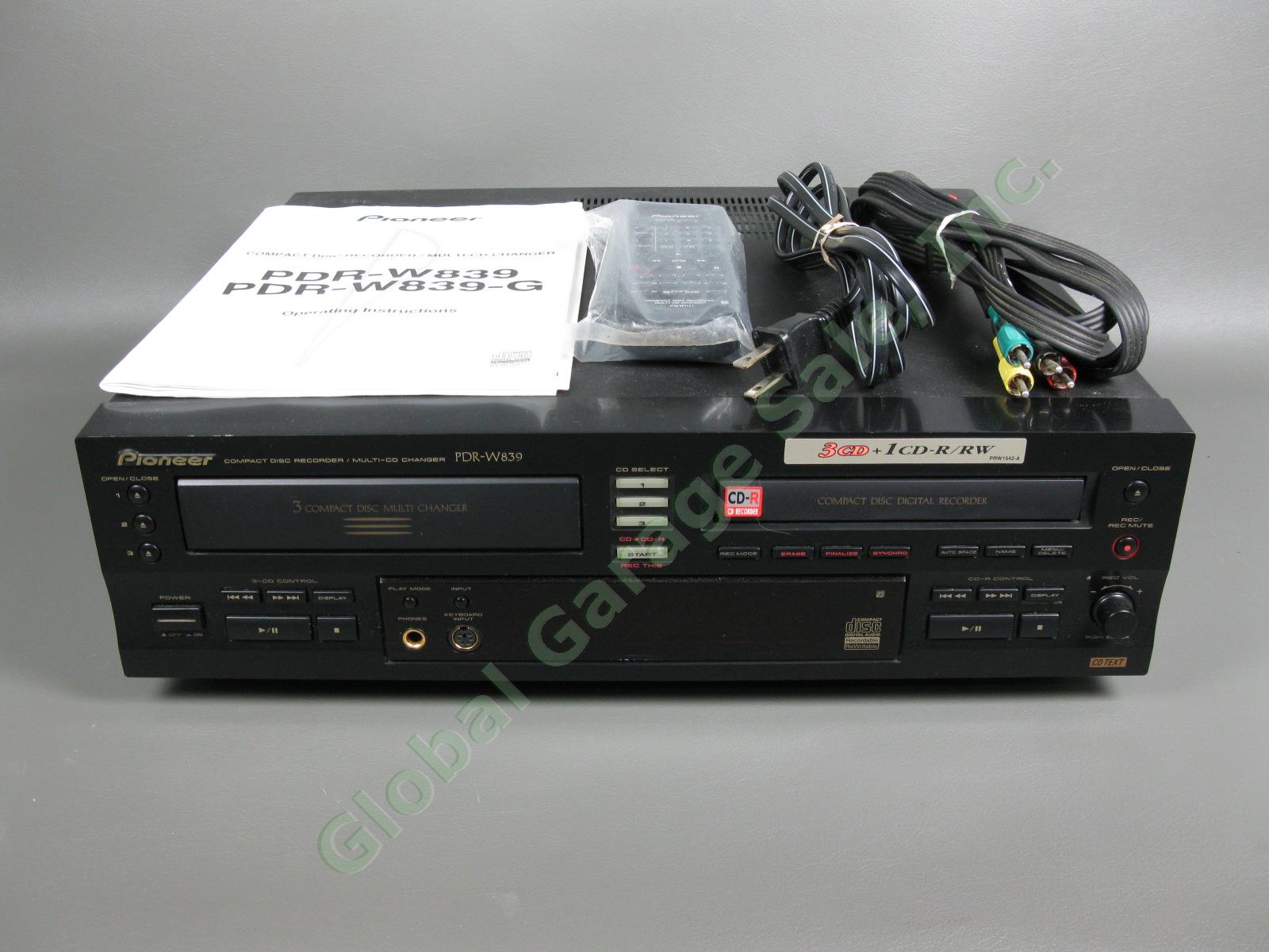 2000 Pioneer PDR-W839 Compact Disc Recorder Multi CD Changer Remote Working NR
