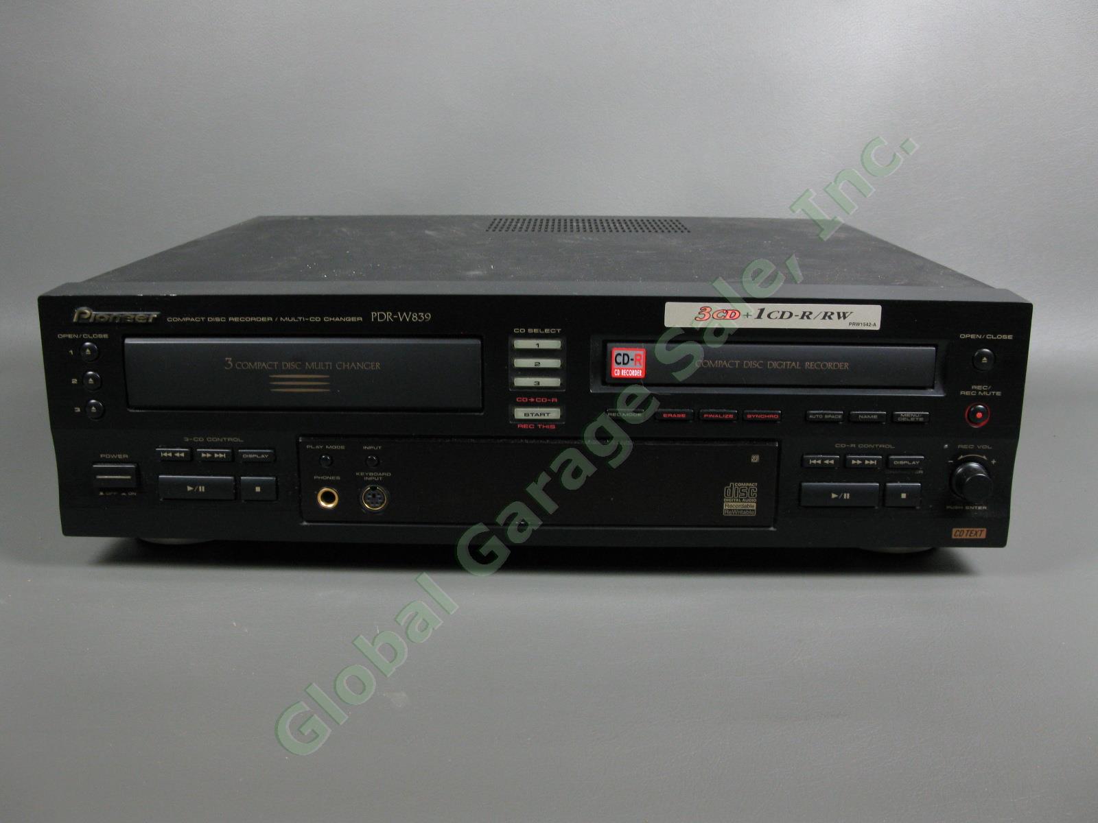 2000 Pioneer PDR-W839 Compact Disc Recorder Multi CD Changer Remote Working NR 1