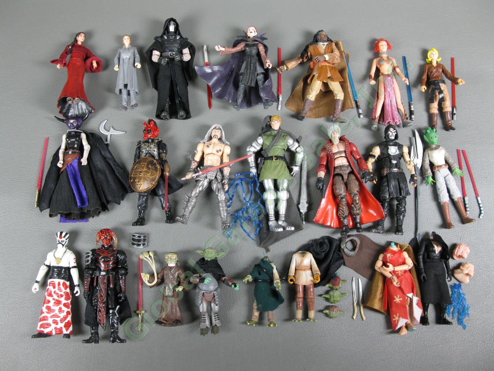 18 Star Wars Custom 3.75" Action Figure Lot Yoda Rodian Sith Jedi Collection NR