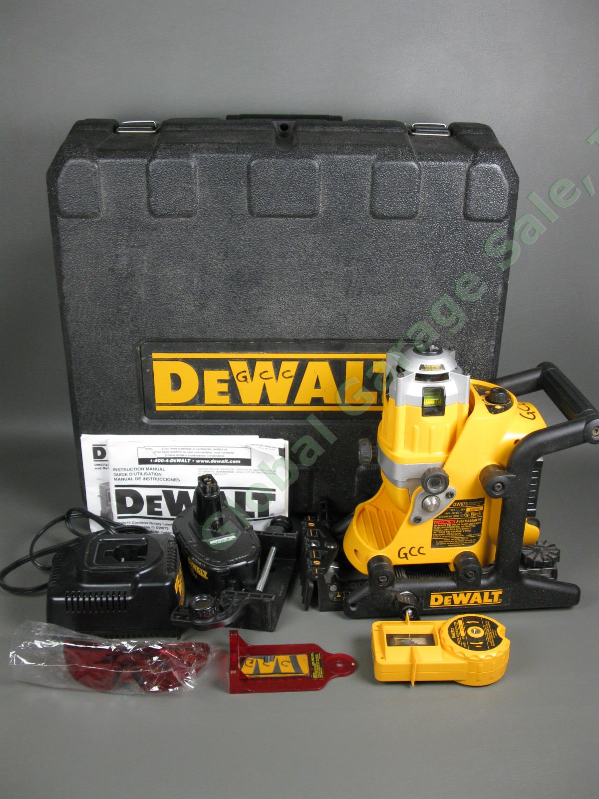 DeWalt DW073 Cordless Rotary Laser Level DW0732 Digital Laser Detector Case NR
