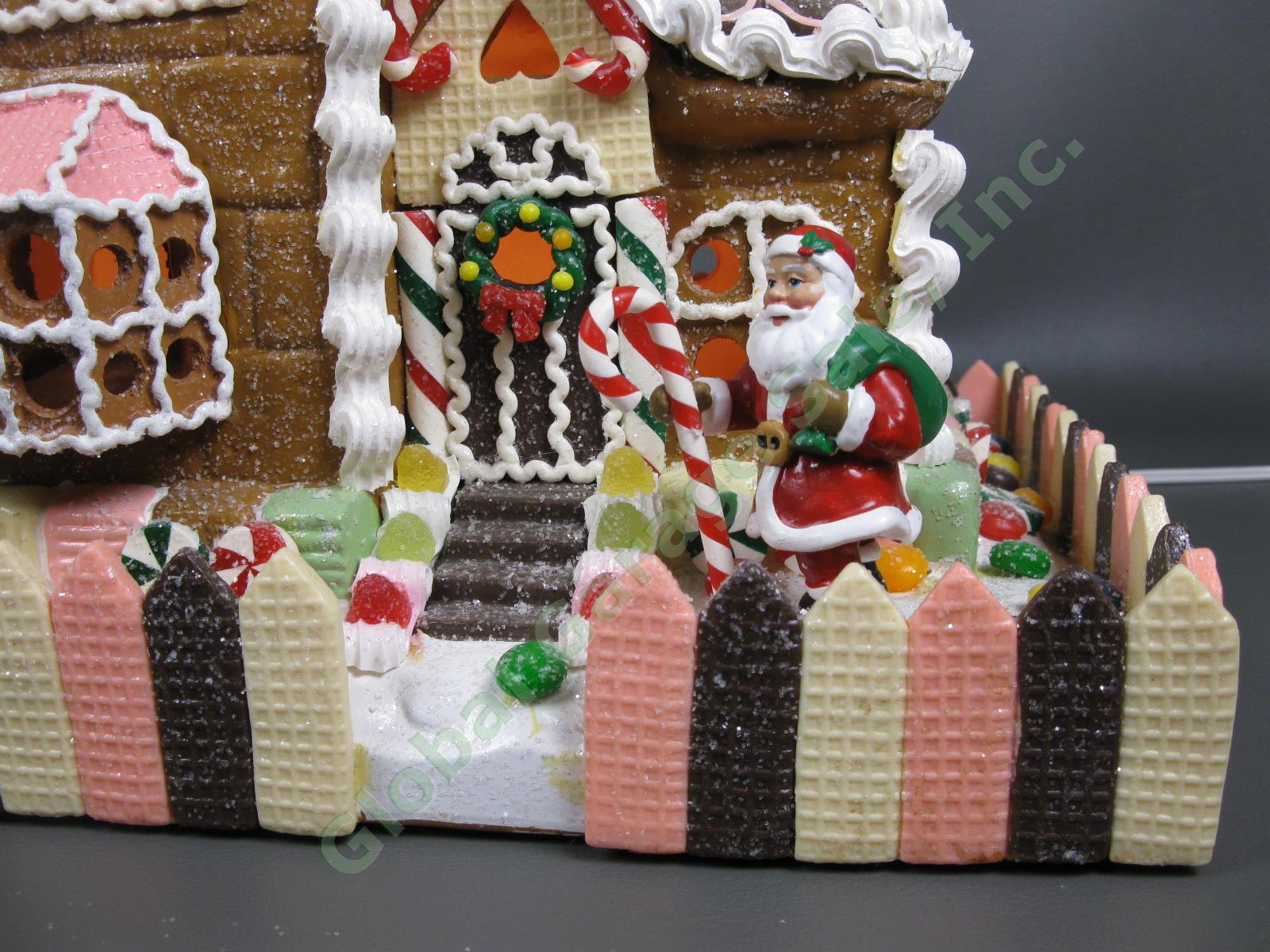 Traditions Christmas Lighted Gingerbread House with Santa Village 433439 Working 1