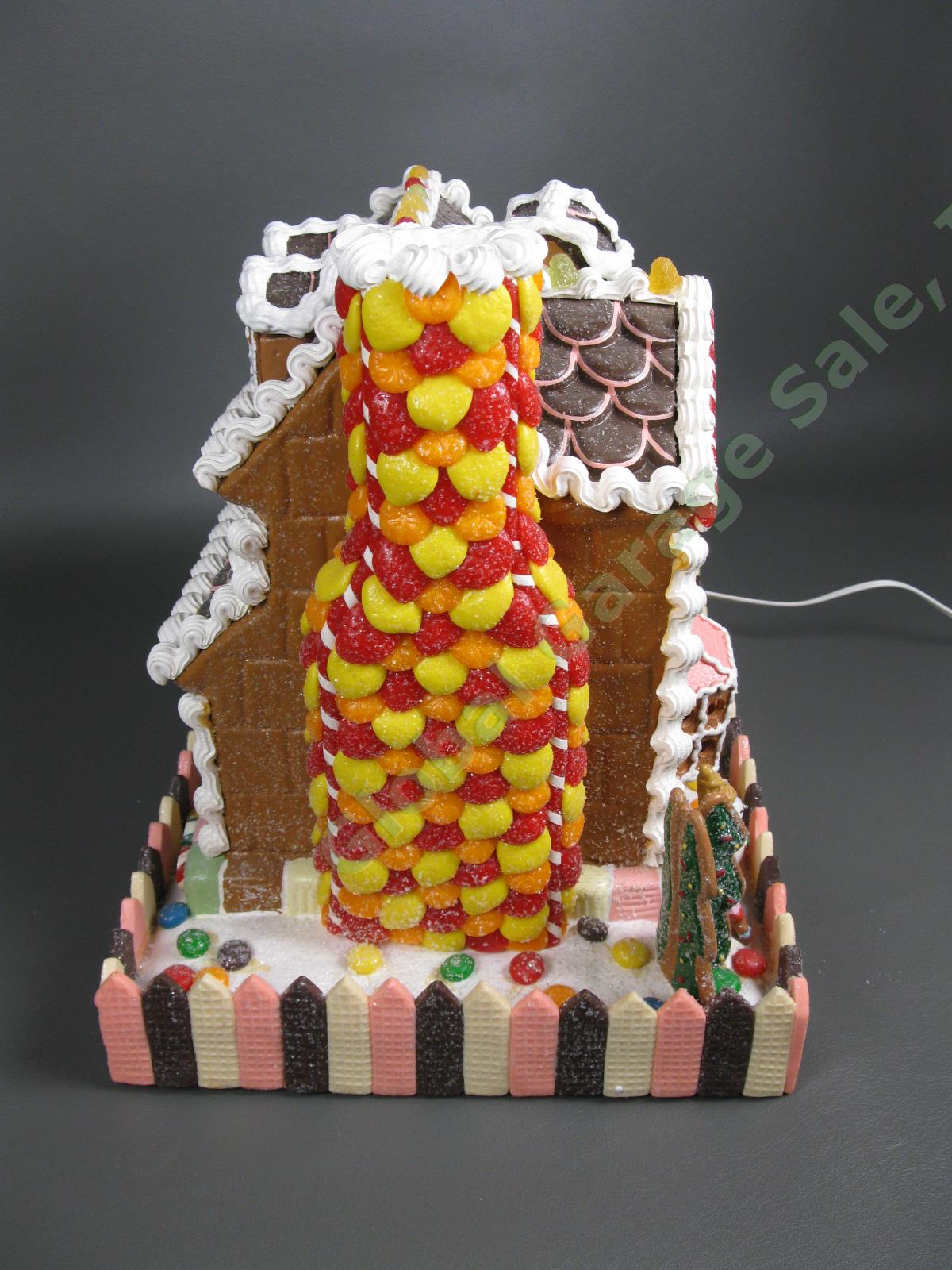Traditions Christmas Lighted Gingerbread House with Santa Village 433439 Working 2