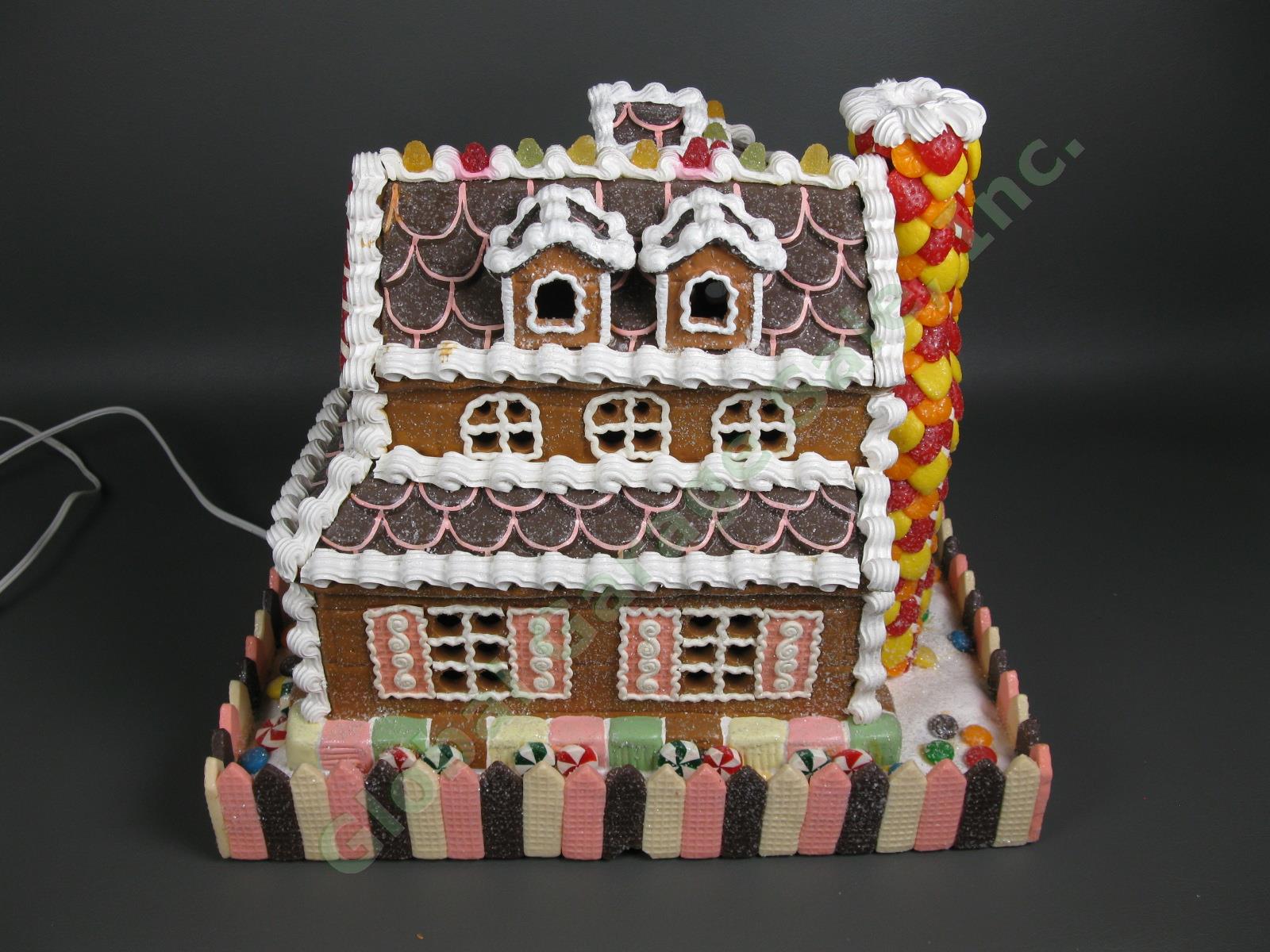 Traditions Christmas Lighted Gingerbread House with Santa Village 433439 Working 3