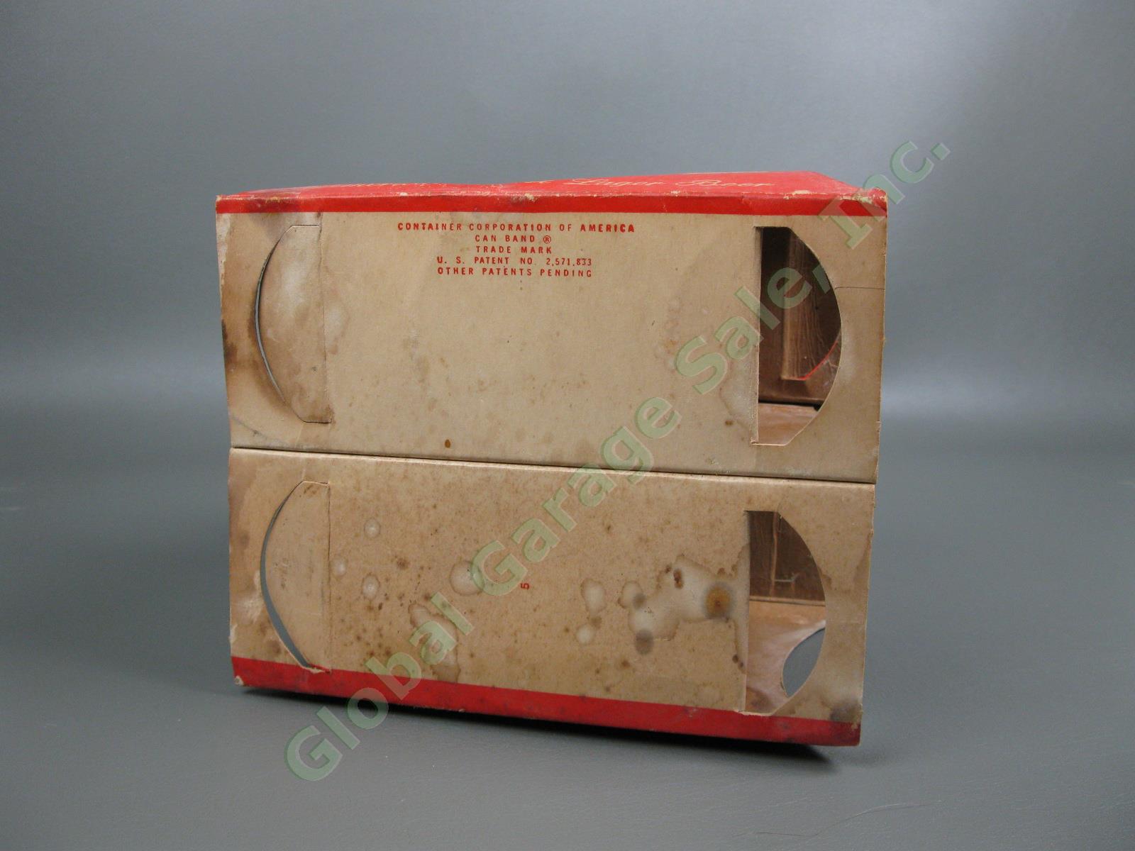 6-Pack Vintage 1950s Schaefer Fine Beer Flat Top 12oz Can Set Red Carrying Case 6