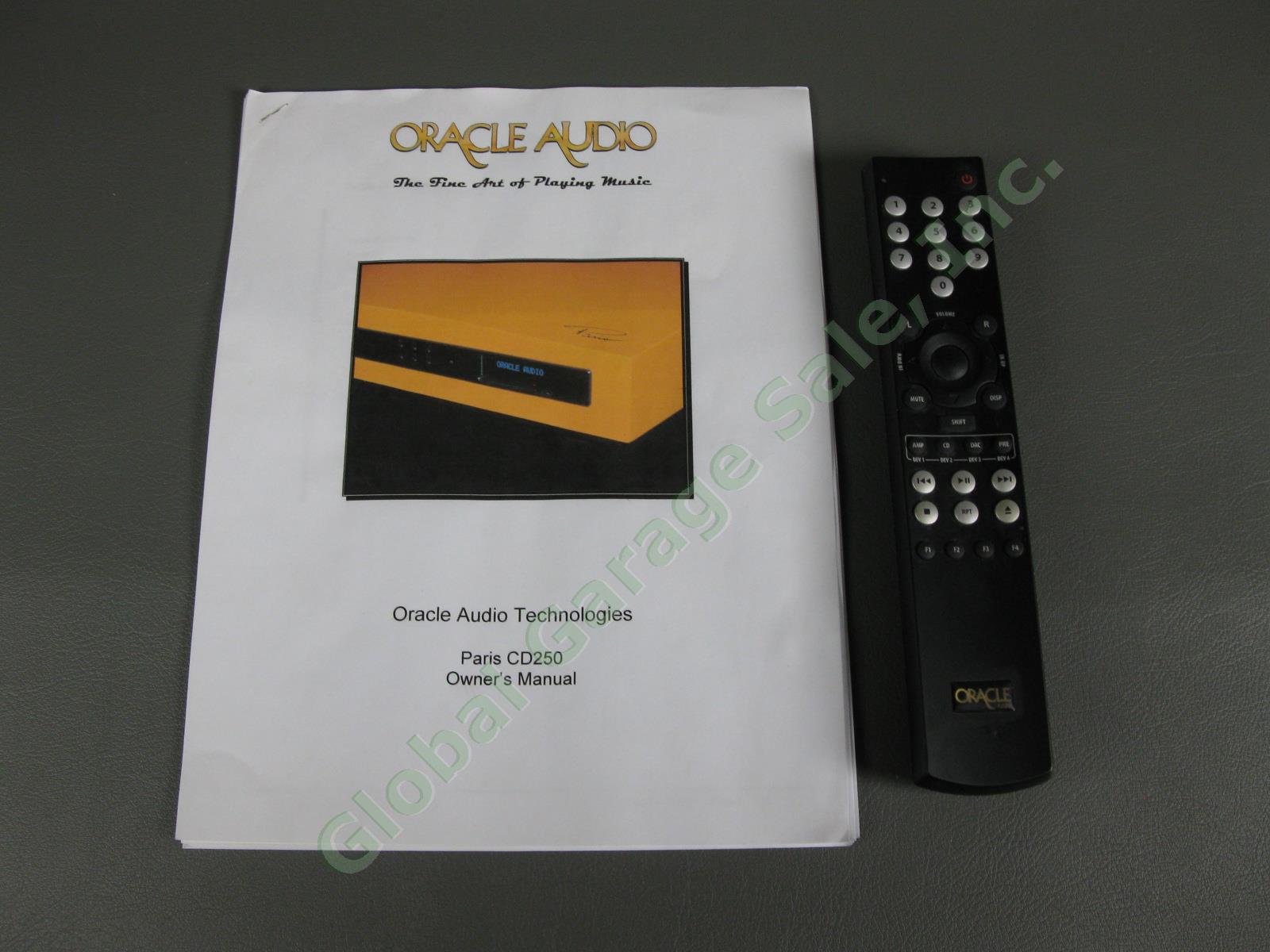 Oracle Paris CD250 High End Audio Audiophile CD Player Remote Control Manual NR 6