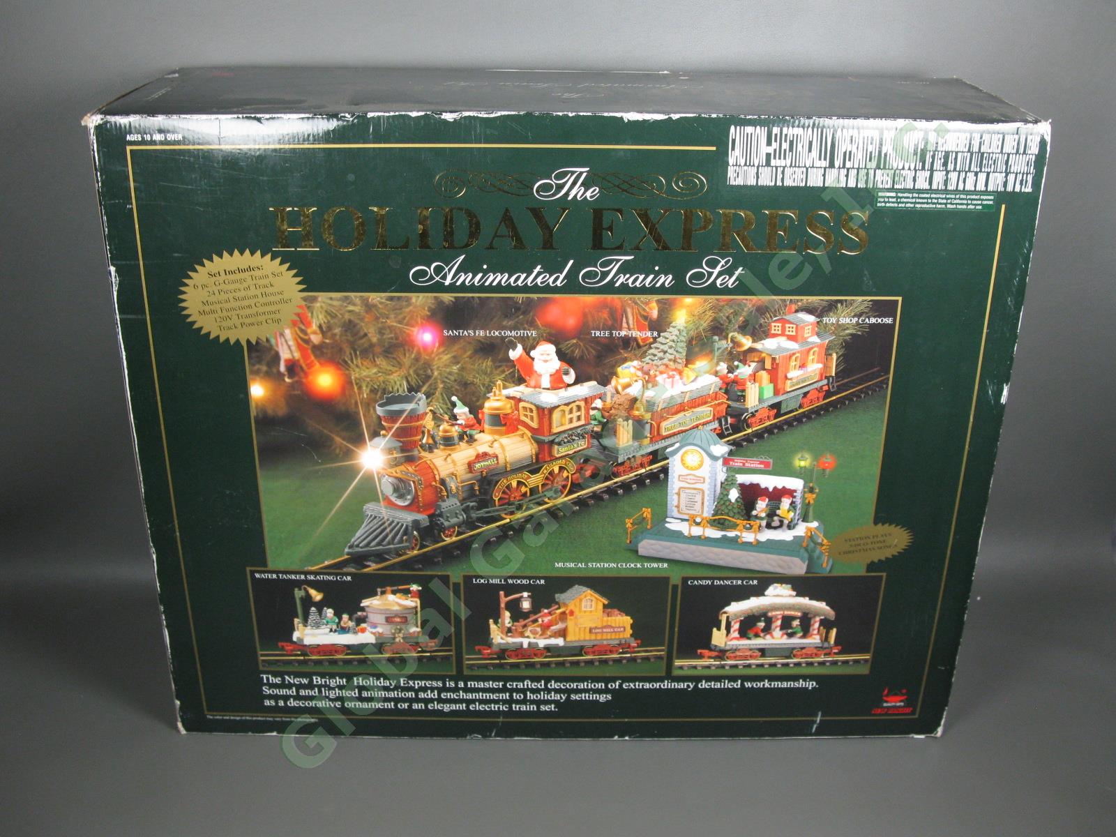 New Bright The Holiday Express Animated Train Set 387 G COMPLETE Video See Desc