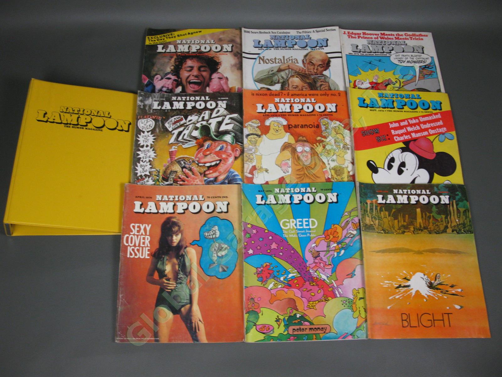 COMPLETE 9 Vintage 1970 National Lampoon Humor Magazine April #1 FIRST ISSUE Set