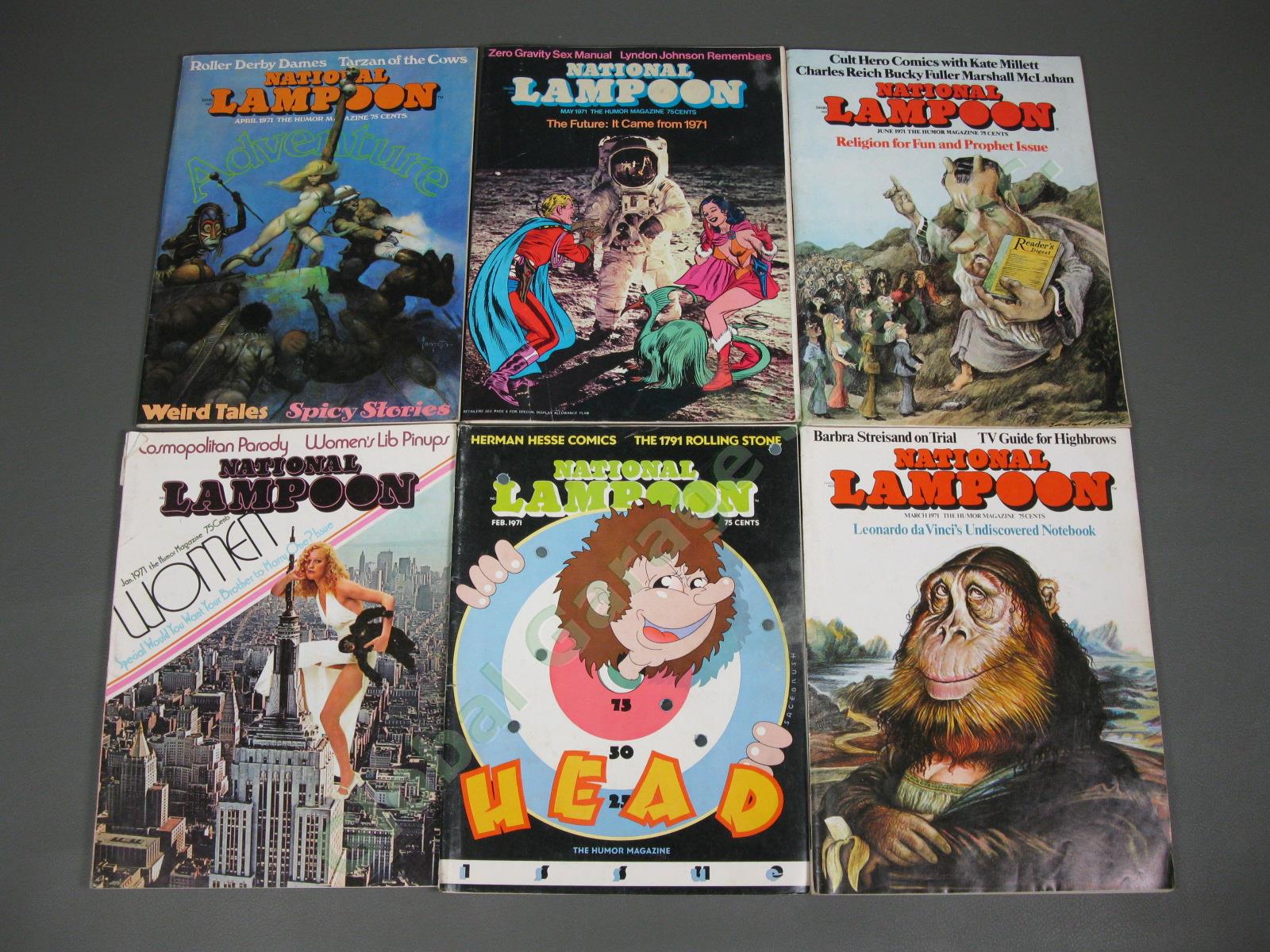 COMPLETE Vintage 1971 National Lampoon Humor Magazine 12 Issue Set Collection NR 1