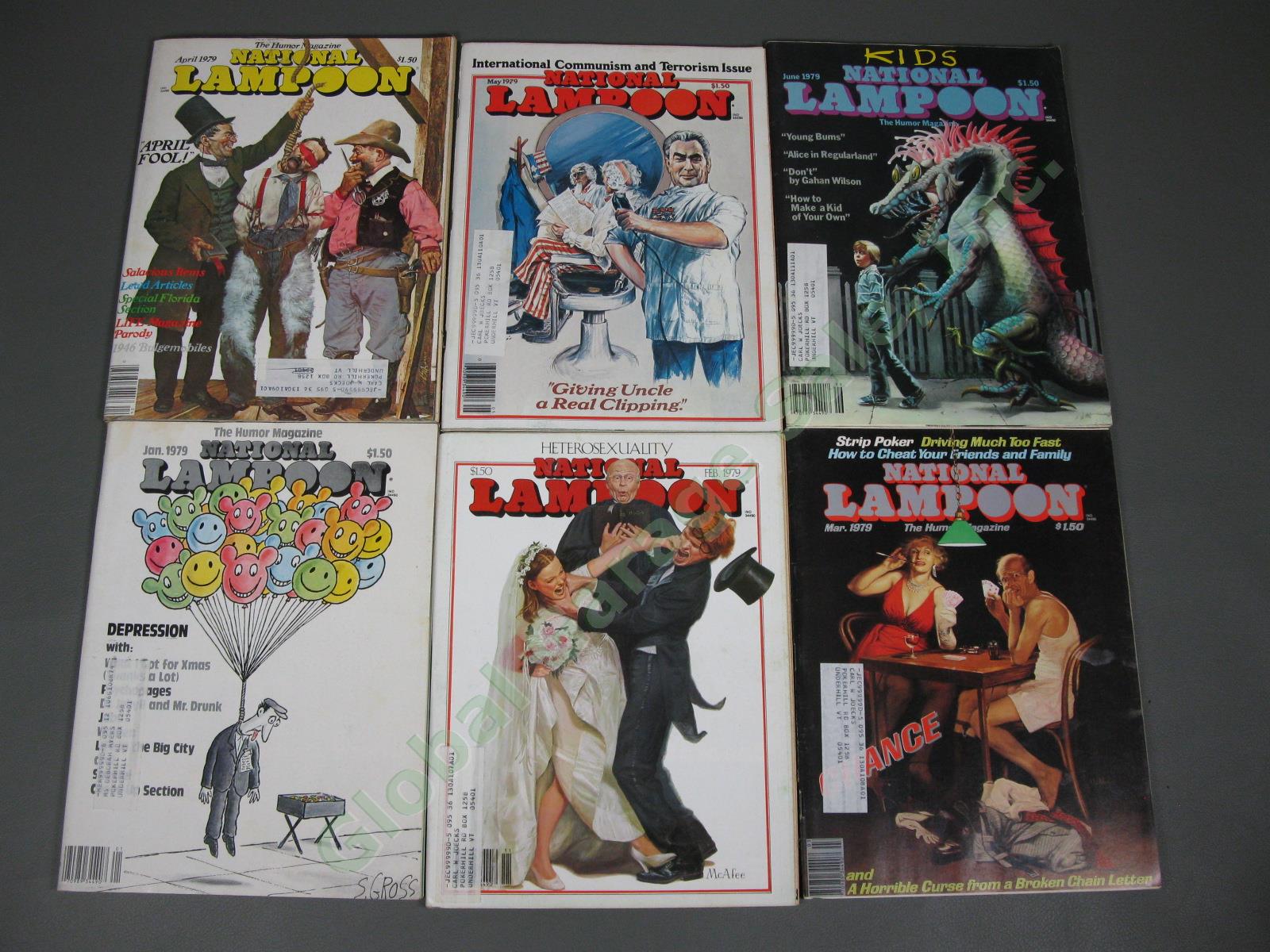 COMPLETE Vintage 1979 National Lampoon Humor Magazine 12 Issue Set Collection NR 1