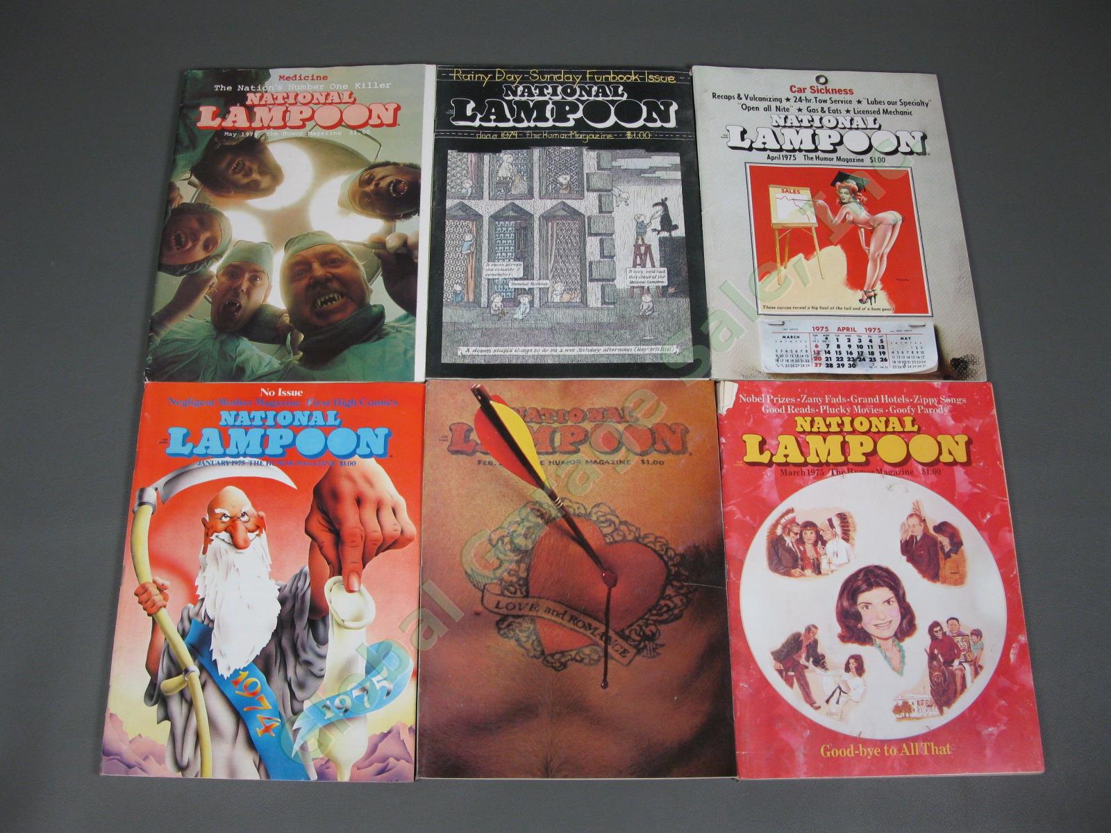 COMPLETE Vtg 1975 National Lampoon Humor Magazine 12 Issue Set Back To College 1