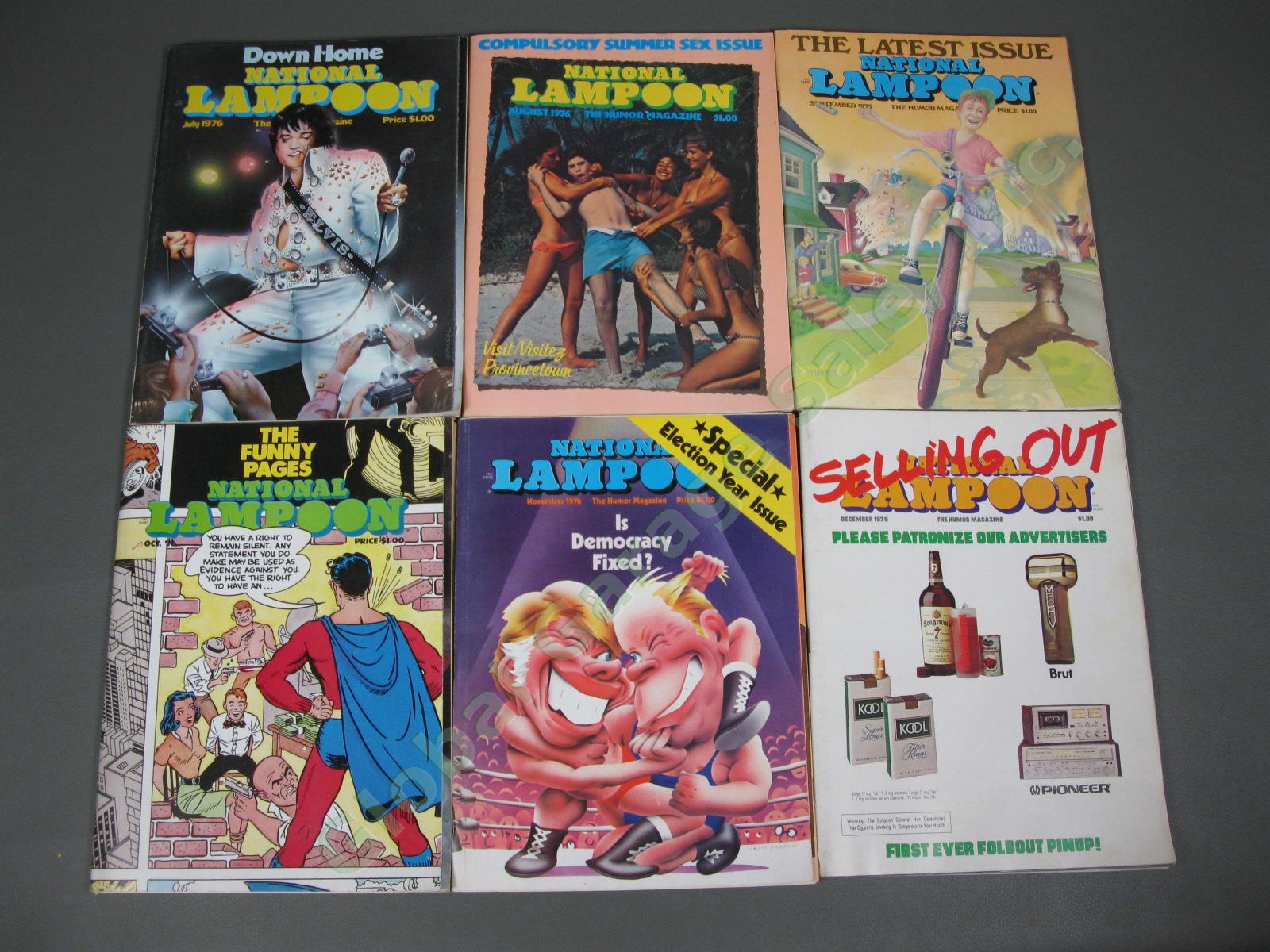 COMPLETE Vintage 1976 National Lampoon Humor Magazine 12 Issue Set Collection NR 2