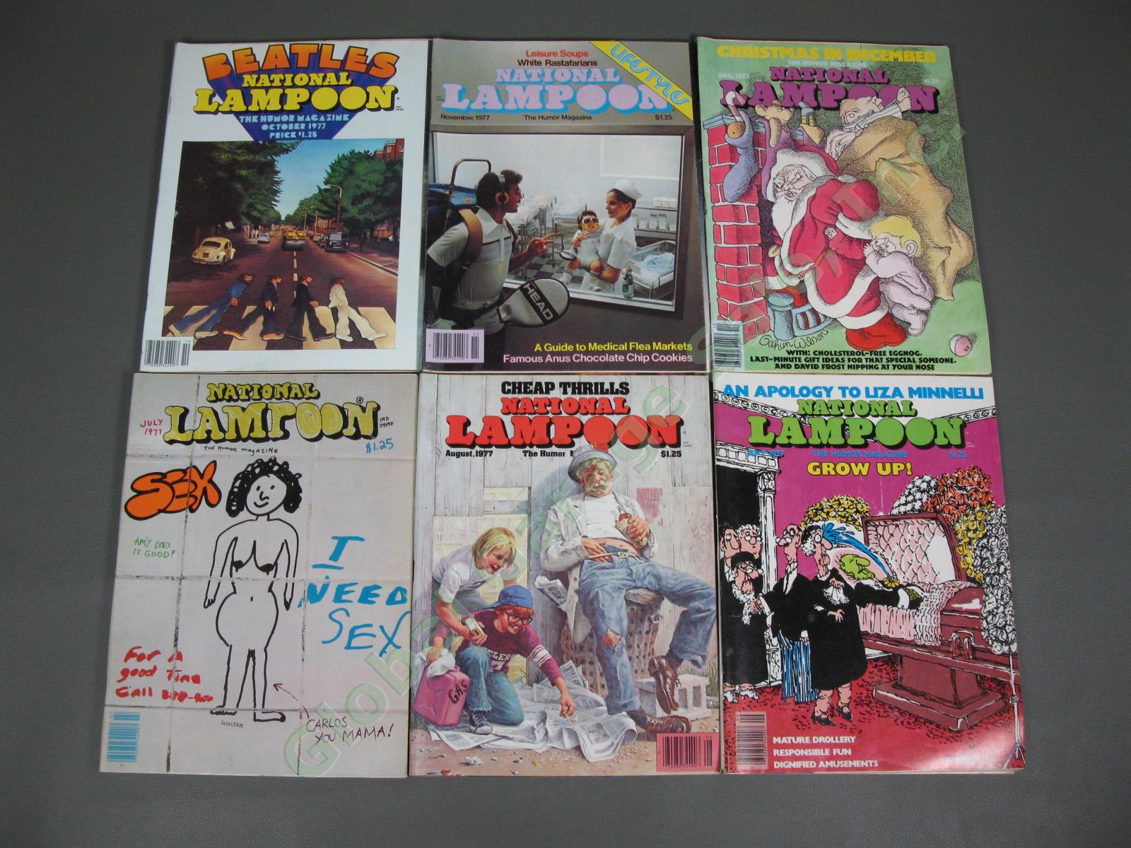 COMPLETE Vintage 1977 National Lampoon Humor Magazine 12 Issue Set Collection NR 2