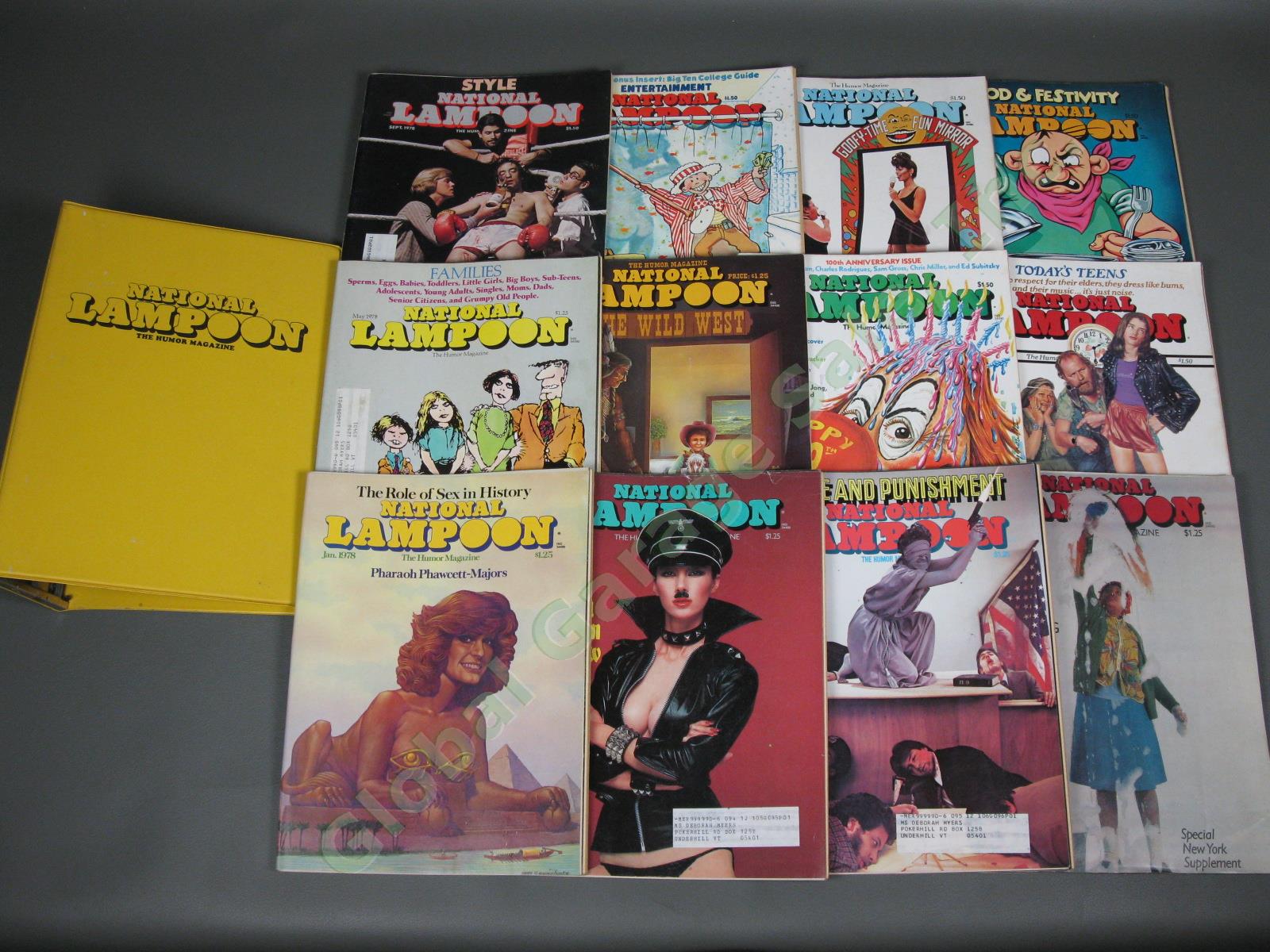 COMPLETE Vintage 1978 National Lampoon Humor Magazine 12 Issue Set Collection NR
