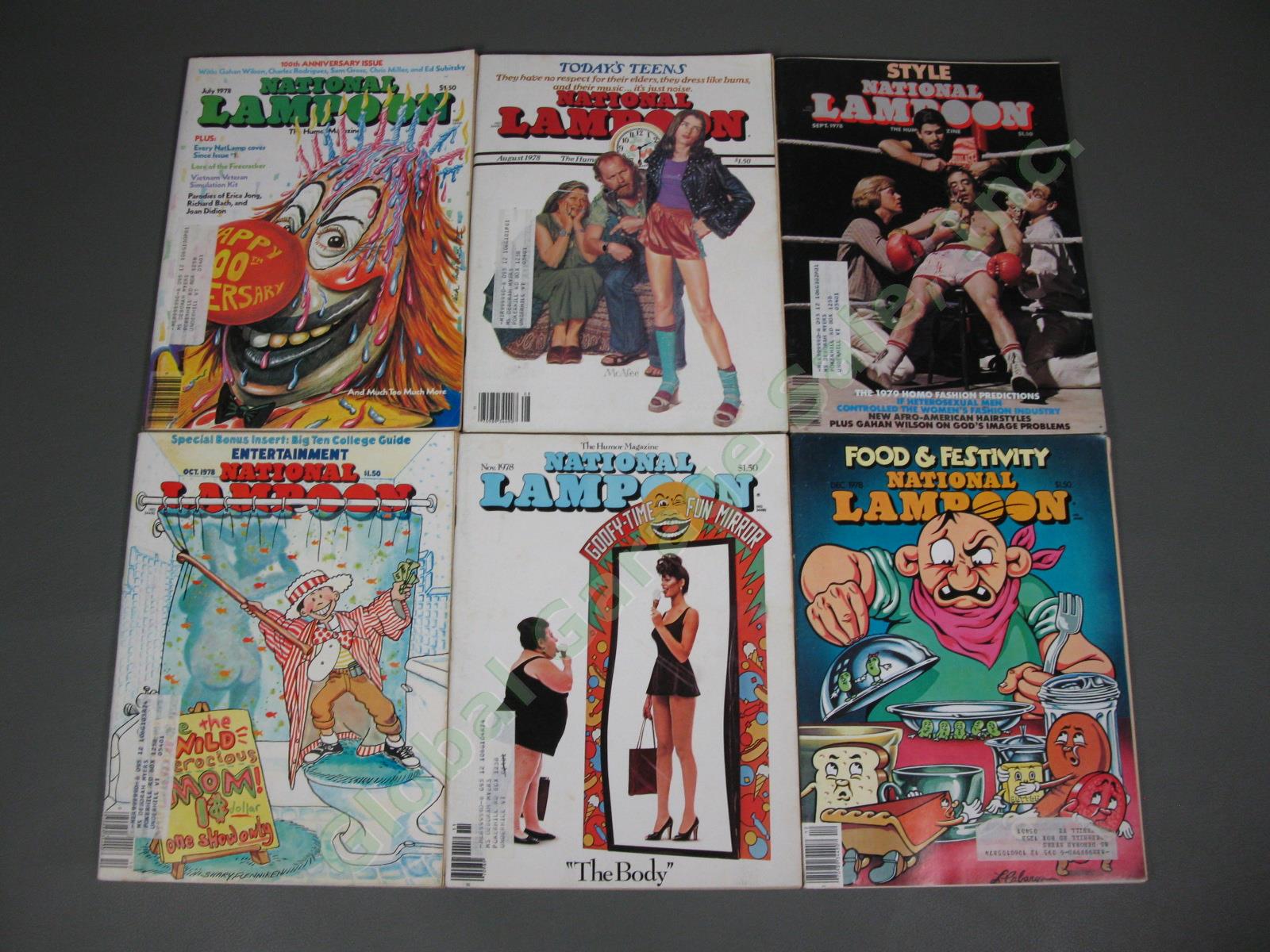 COMPLETE Vintage 1978 National Lampoon Humor Magazine 12 Issue Set Collection NR 2
