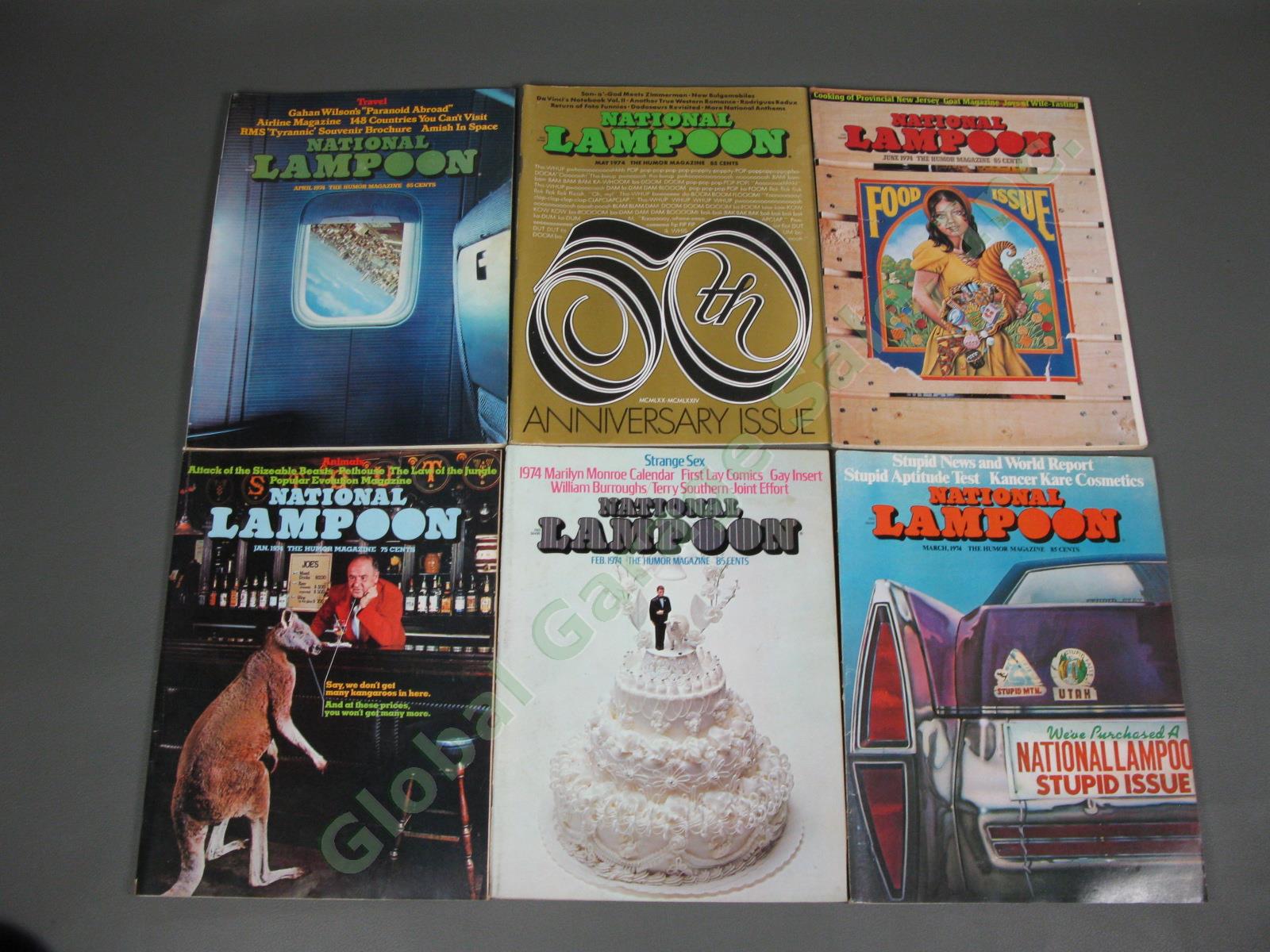 COMPLETE Vintage 1974 National Lampoon Humor Magazine 12 Issue Set Pubescence NR 1