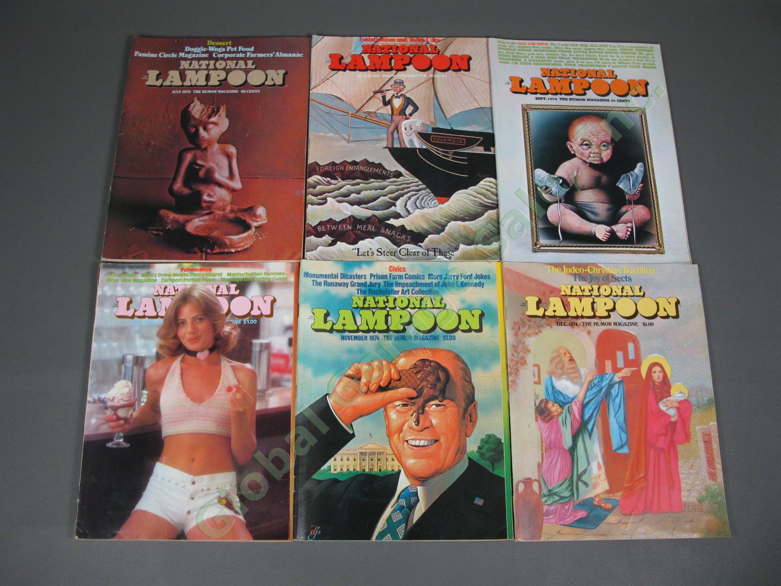 COMPLETE Vintage 1974 National Lampoon Humor Magazine 12 Issue Set Pubescence NR 2
