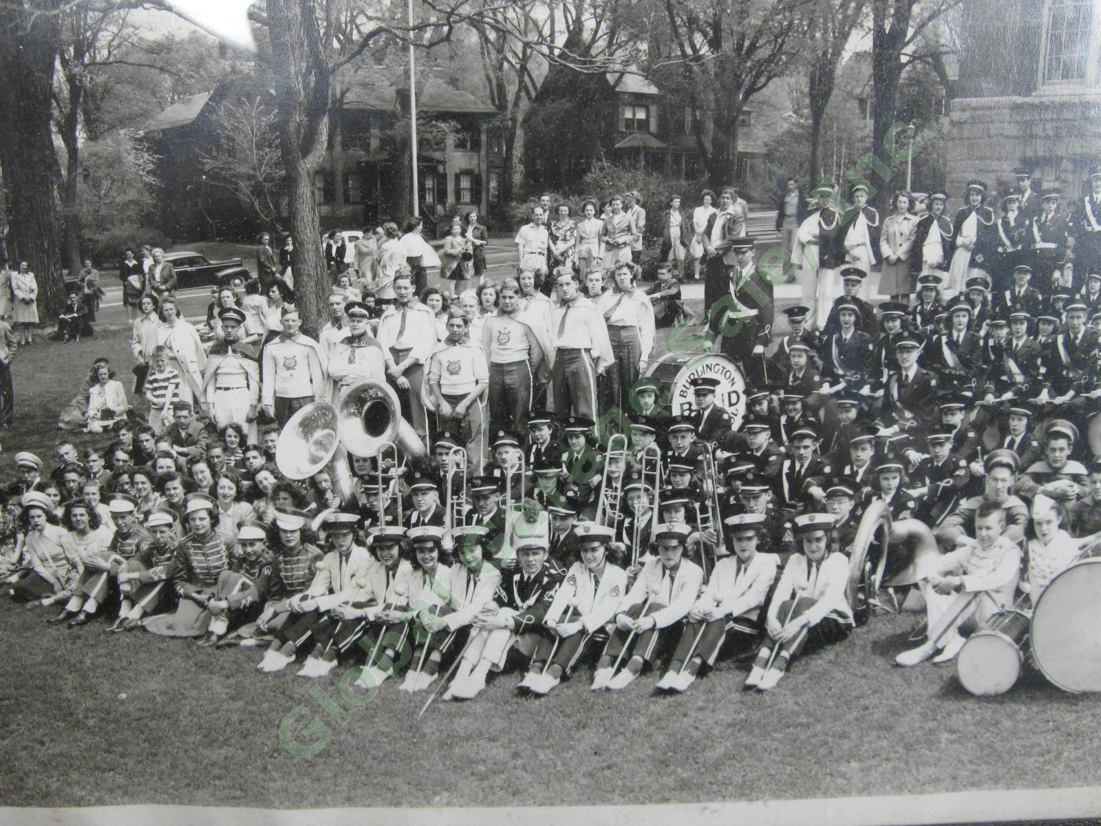1944 WWII Era Burlington Vermont Music Festival Panoramic Photo High School Band 1