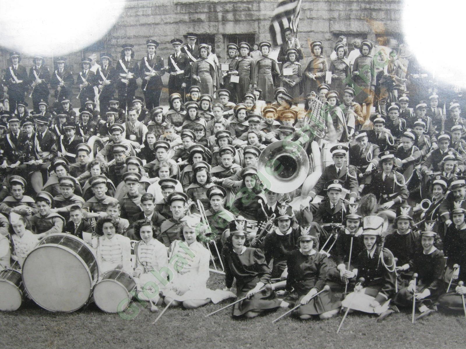 1944 WWII Era Burlington Vermont Music Festival Panoramic Photo High School Band 2