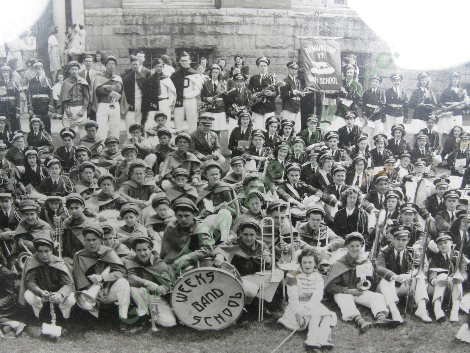 1944 WWII Era Burlington Vermont Music Festival Panoramic Photo High School Band 3