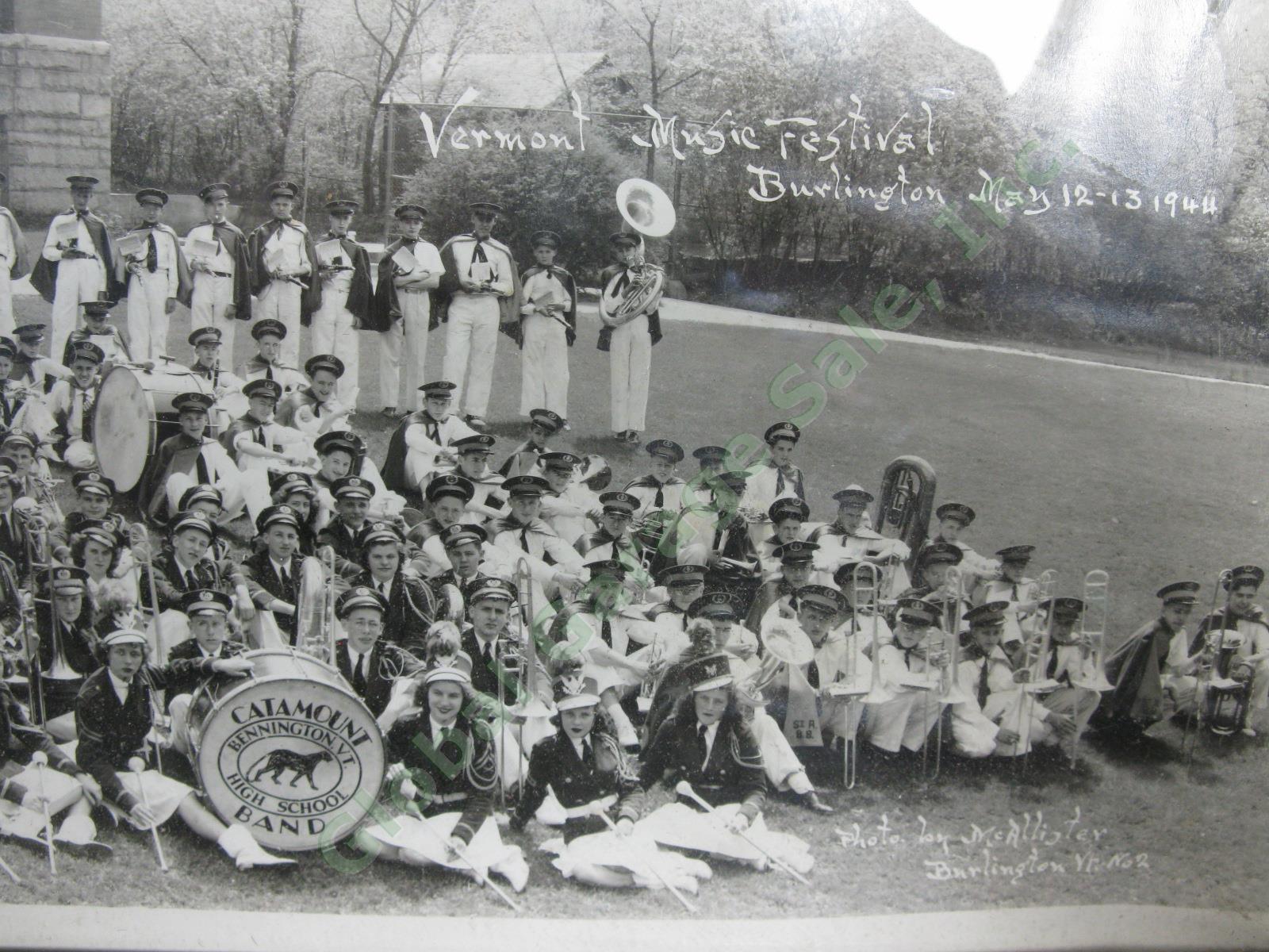 1944 WWII Era Burlington Vermont Music Festival Panoramic Photo High School Band 4