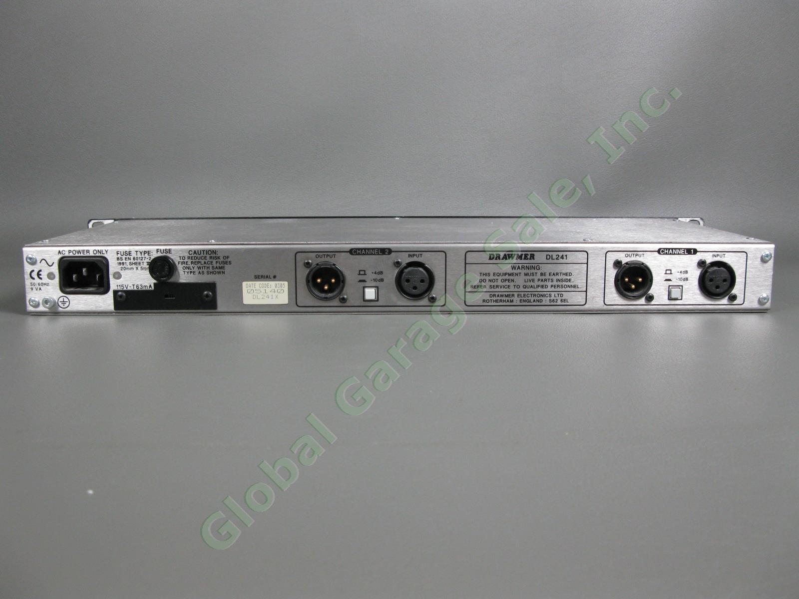 Drawmer DL241-B 2-Channel Dual Auto Compressor Limiter Gate Rack Unit Working NR 3