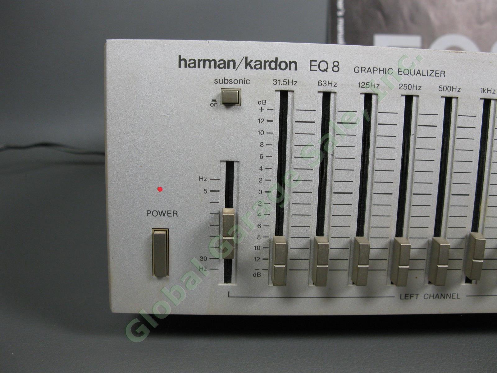 Harman Kardon EQ8 10-Band Left/Right Channel Graphic Equalizer Manual Working NR 1