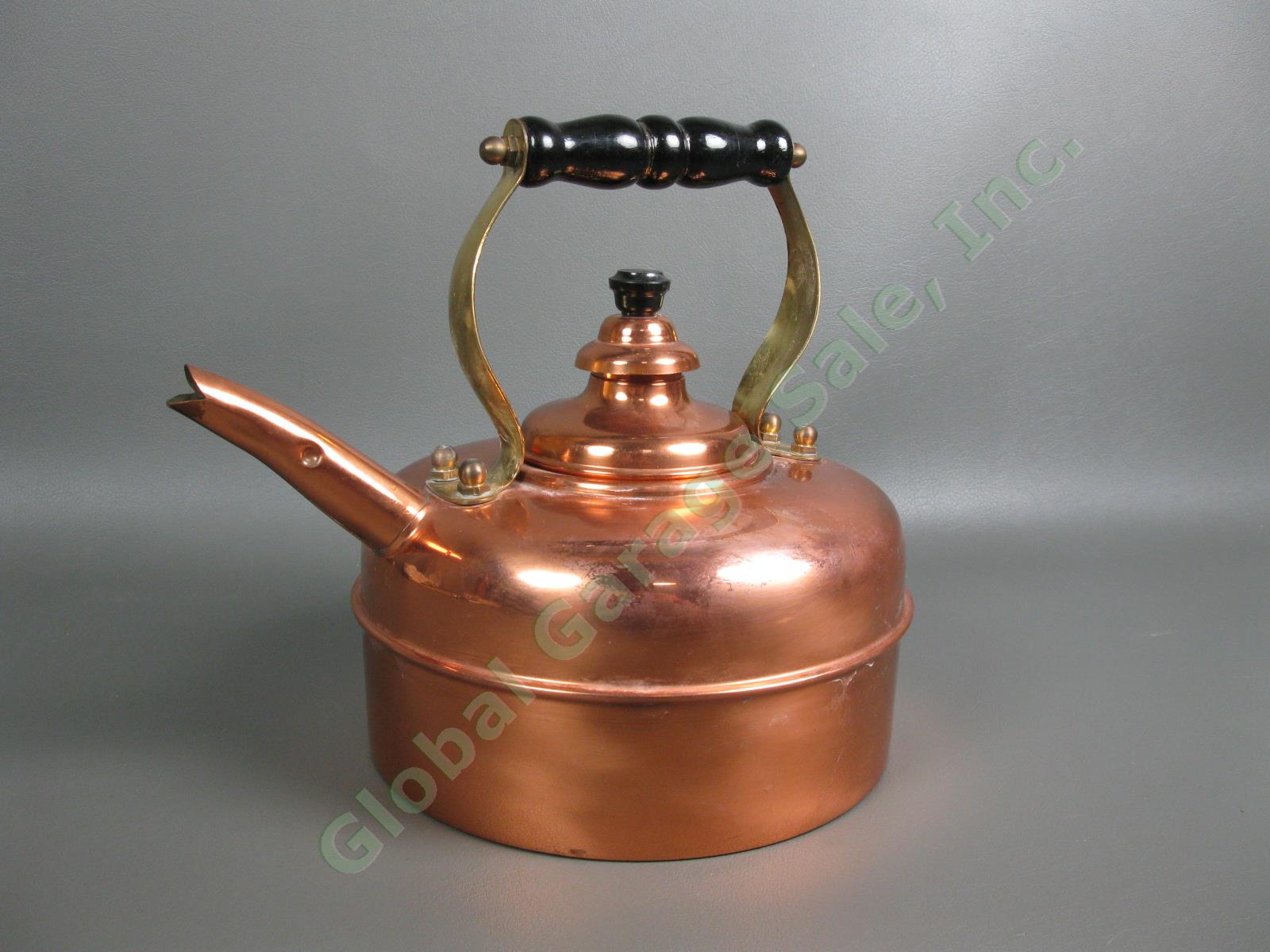 Vintage Simplex Patent Solid Copper Whistling Water Tea Kettle England 400709 NR