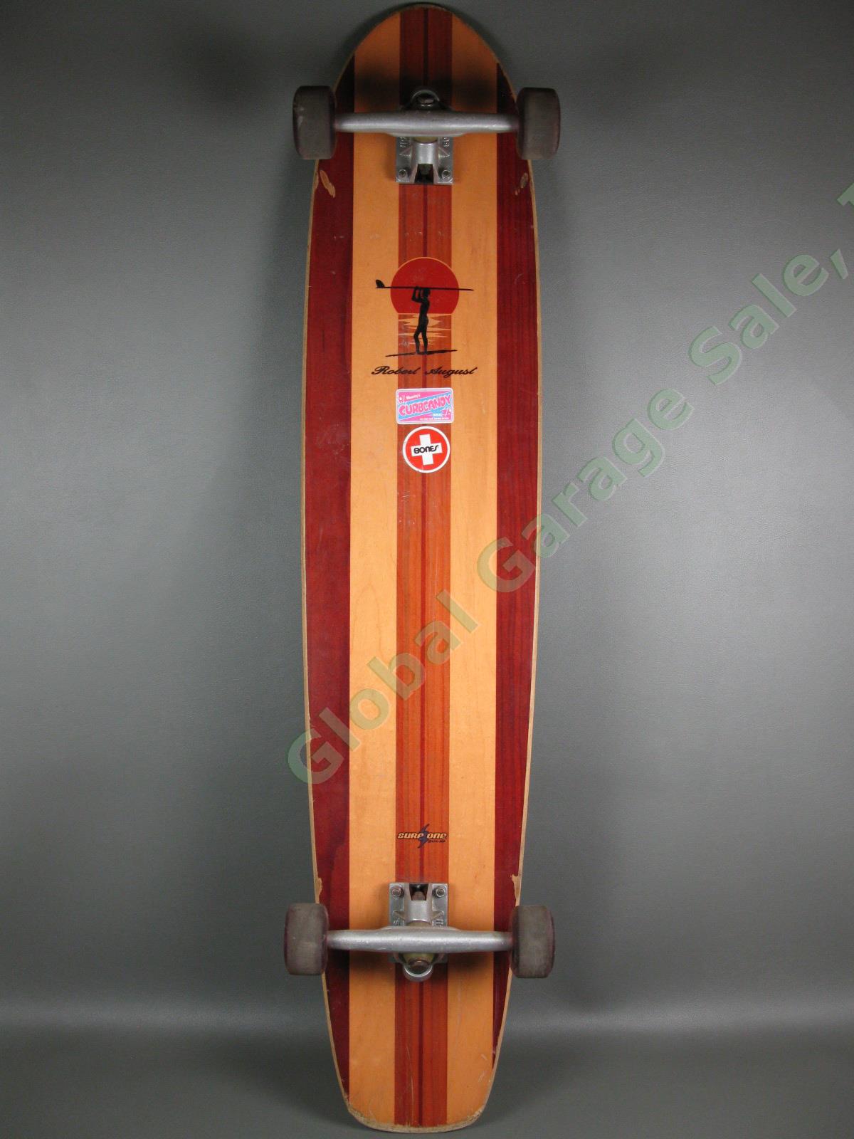 Original Surf One Robert August Designer Wood Longboard 43.75"x9" Skateboard NR 4