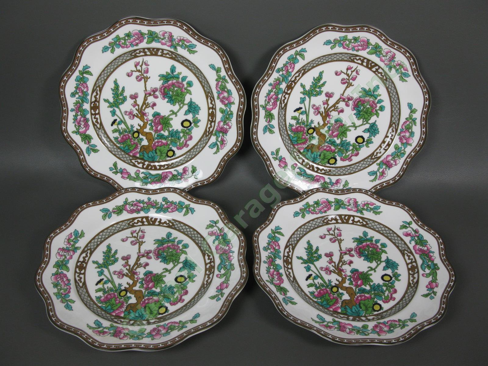 8 Coalport The Indian Tree 10-1/2" Scalloped Dinner Plate Fine China Set England 4