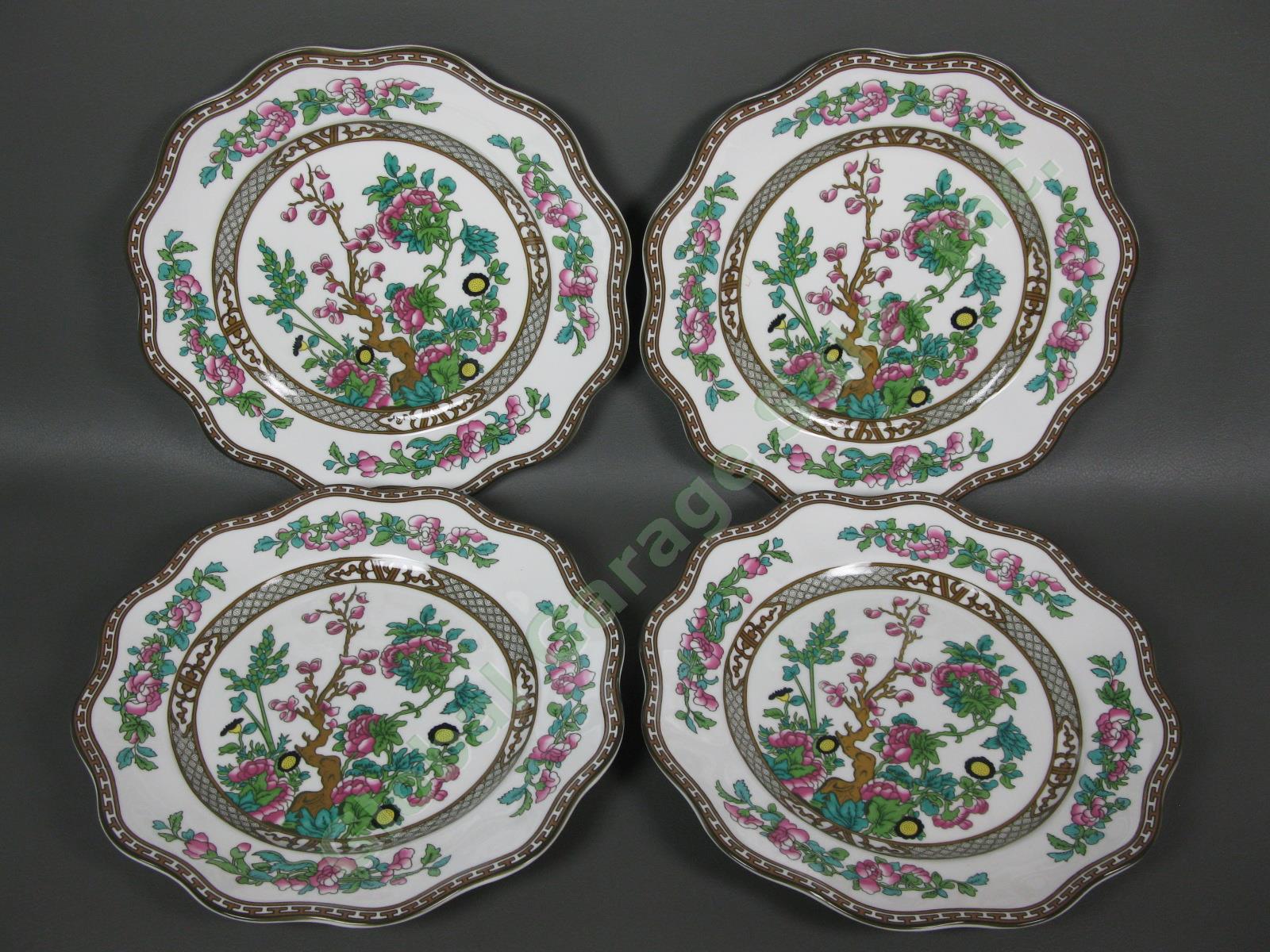 8 Coalport The Indian Tree 10-1/2" Scalloped Dinner Plate Fine China Set England 5