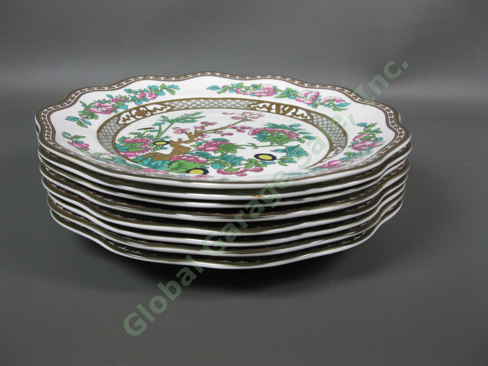 8 Coalport The Indian Tree 10-1/2" Scalloped Dinner Plate Fine China Set England 6