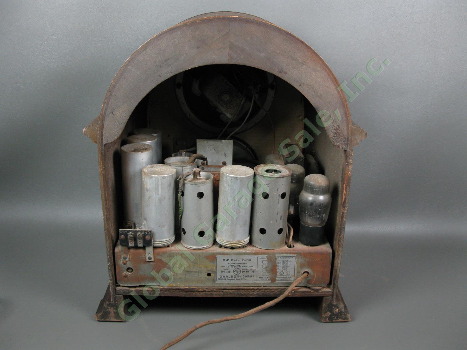 Antique 1934 GE General Electric Model K-64 Cathedral Tube Radio Wood As-Is NR 2