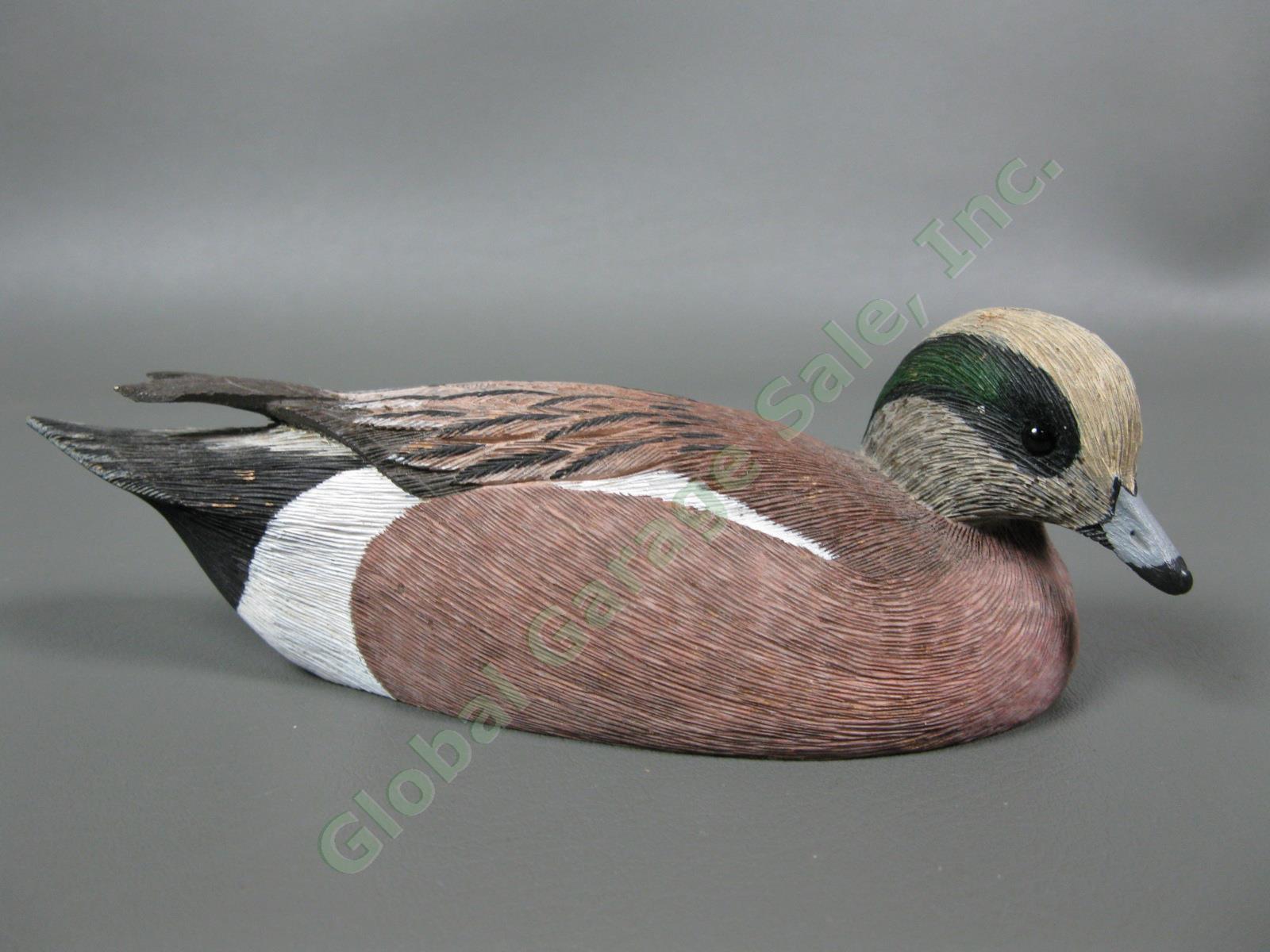 Vintage 1985 Pair Greg Daisey Hand-Carved Wood Wigeon Duck Figurine Decoy Set NR 1