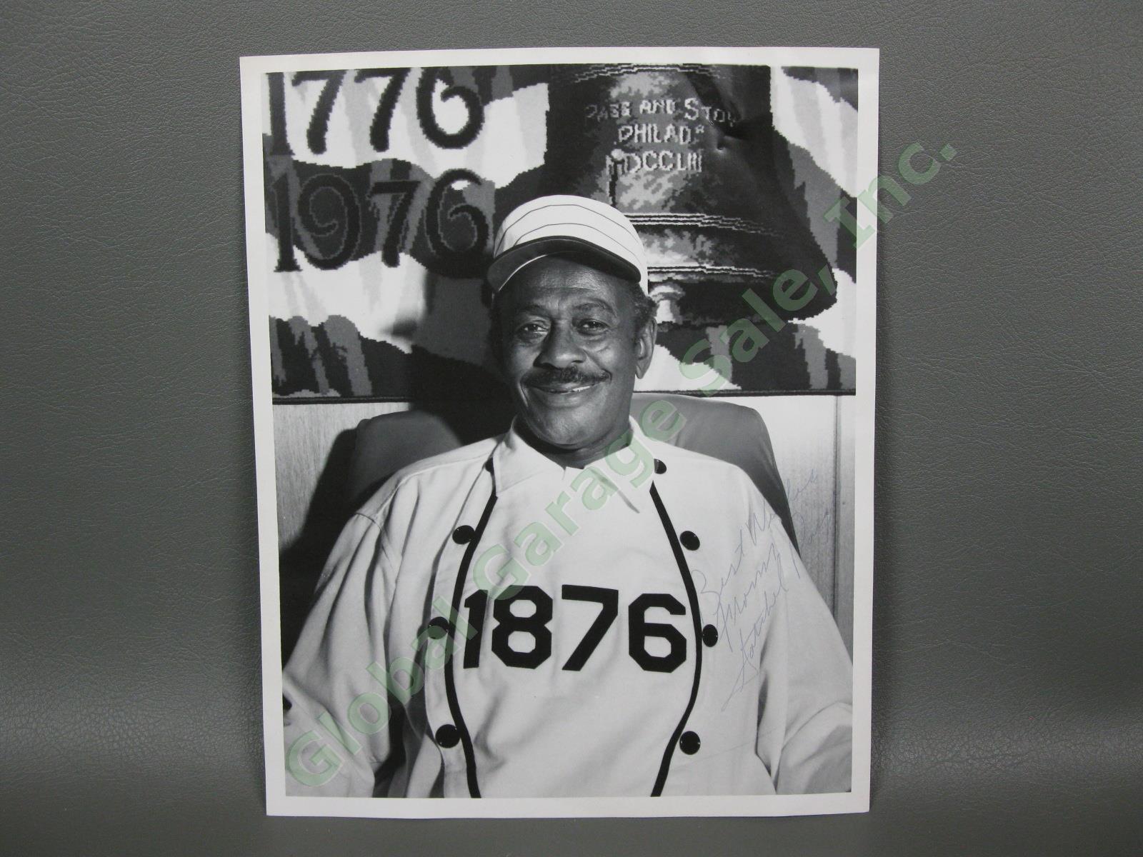 Satchel Paige 1976 Bicentennial Signed Autographed Baseball HOF Goofs Photo COA